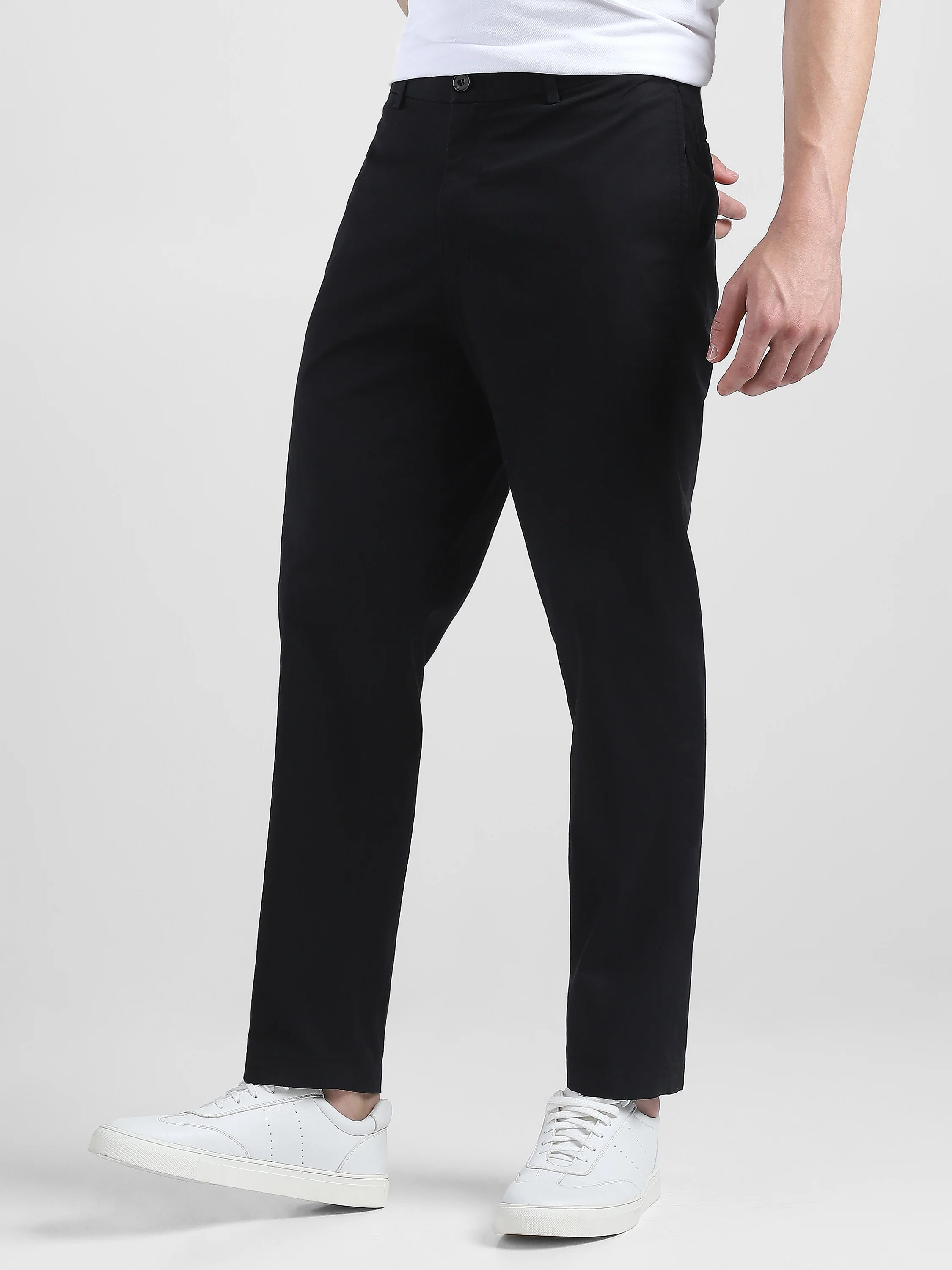 Men Black Semi-Formal Trouser - Image 3