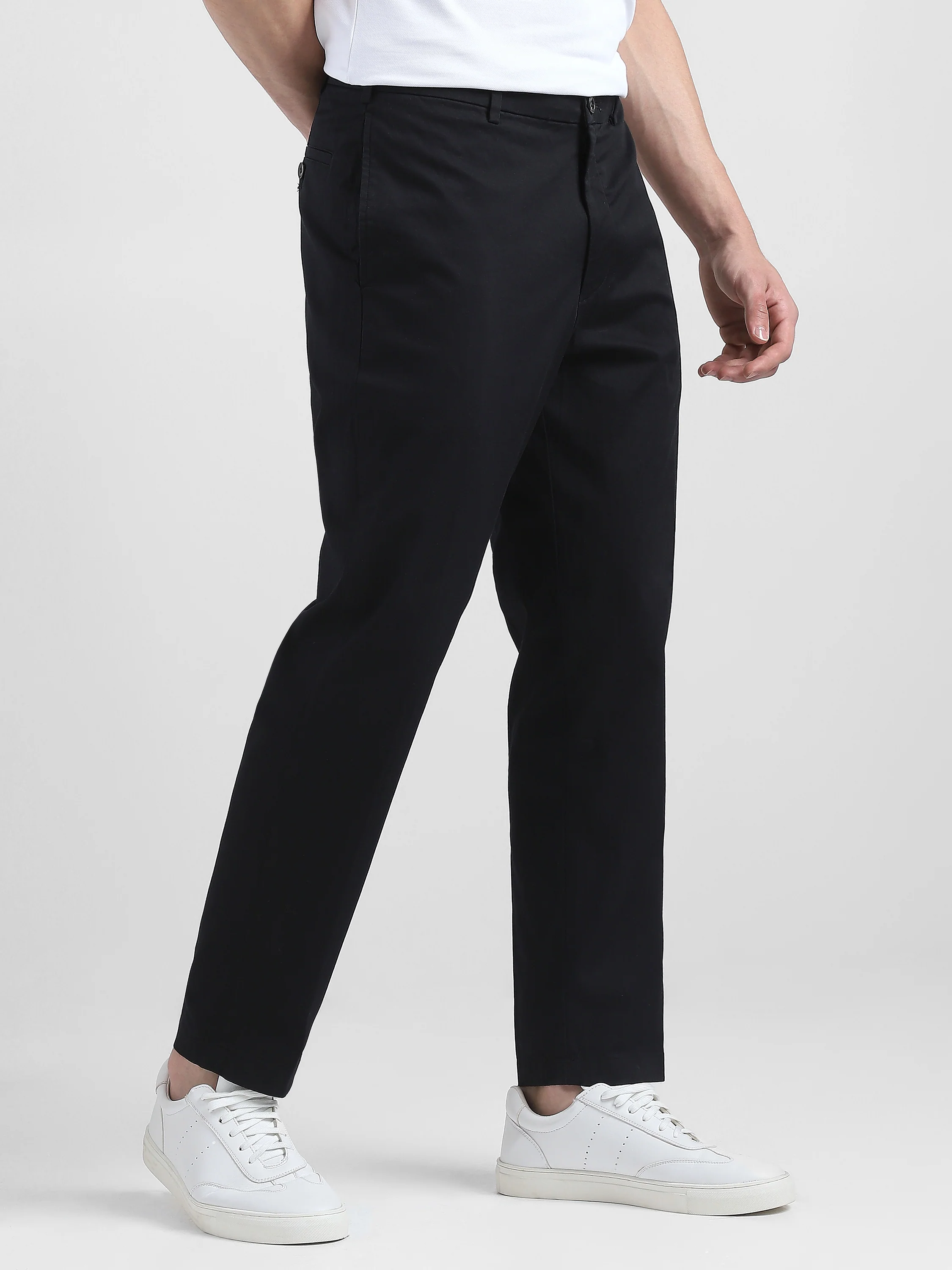 Men Black Semi-Formal Trouser - Image 4