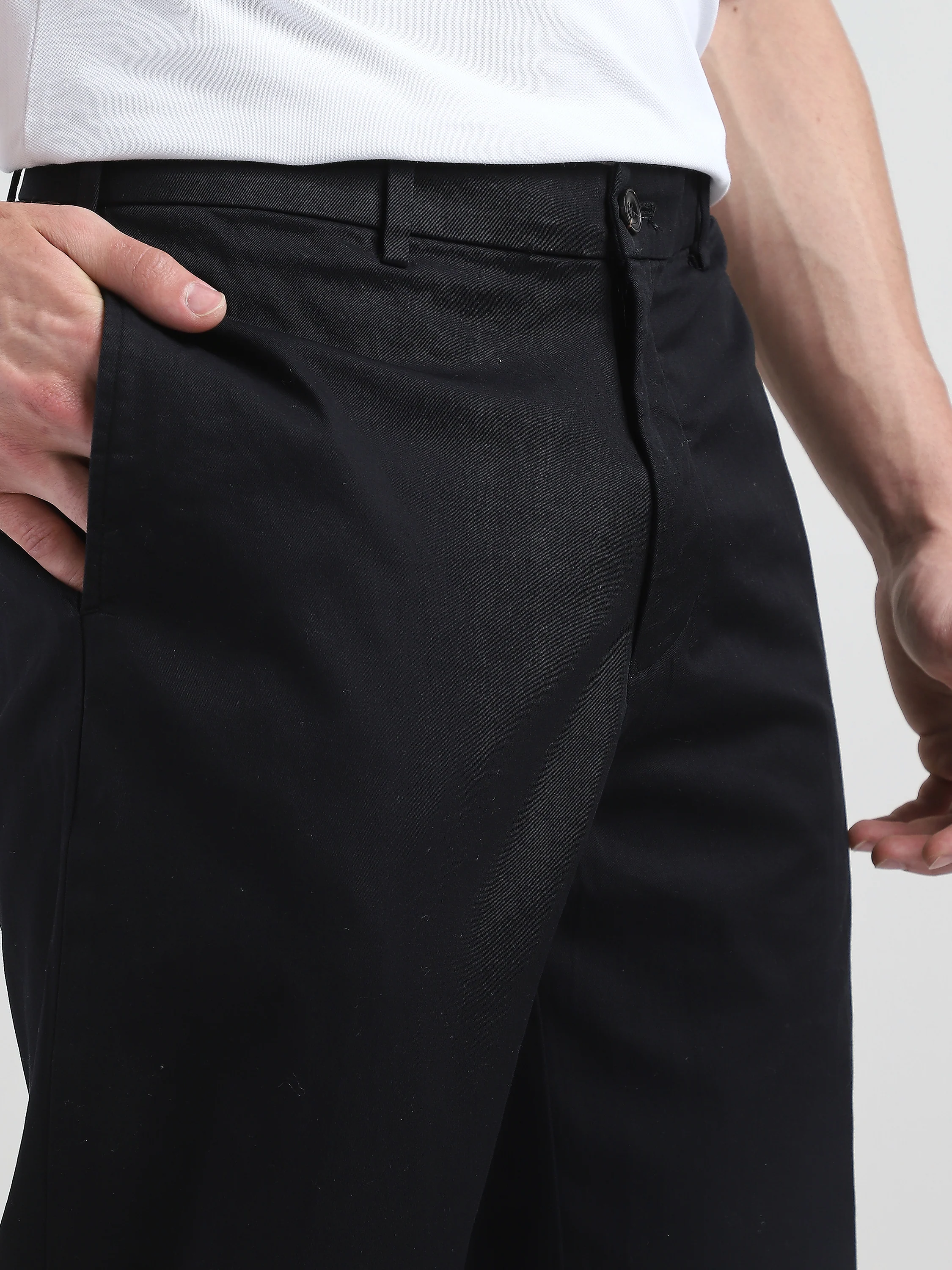 Men Black Semi-Formal Trouser - Image 7