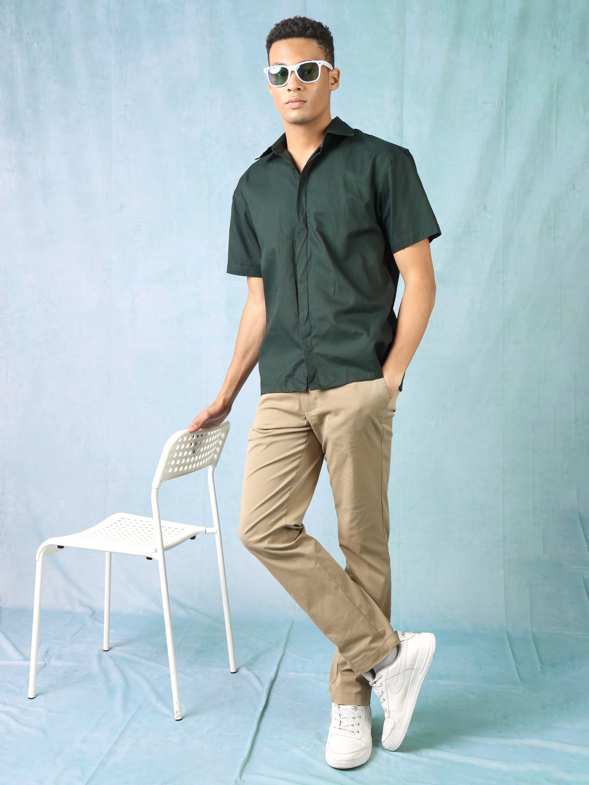 Men Black Shirt with Printed Back - Image 2