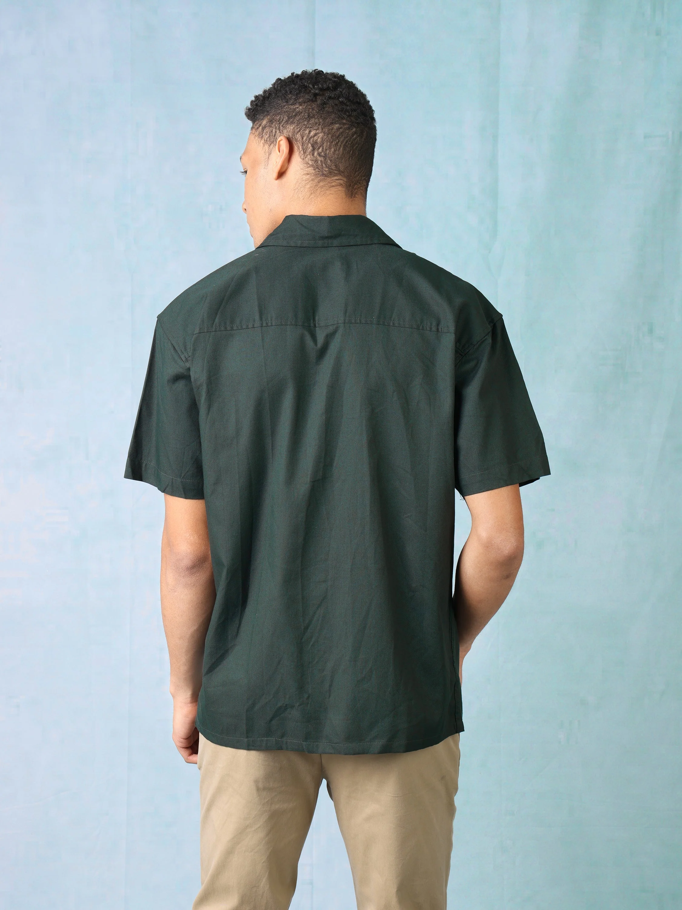 Men Black Shirt with Printed Back - Image 4