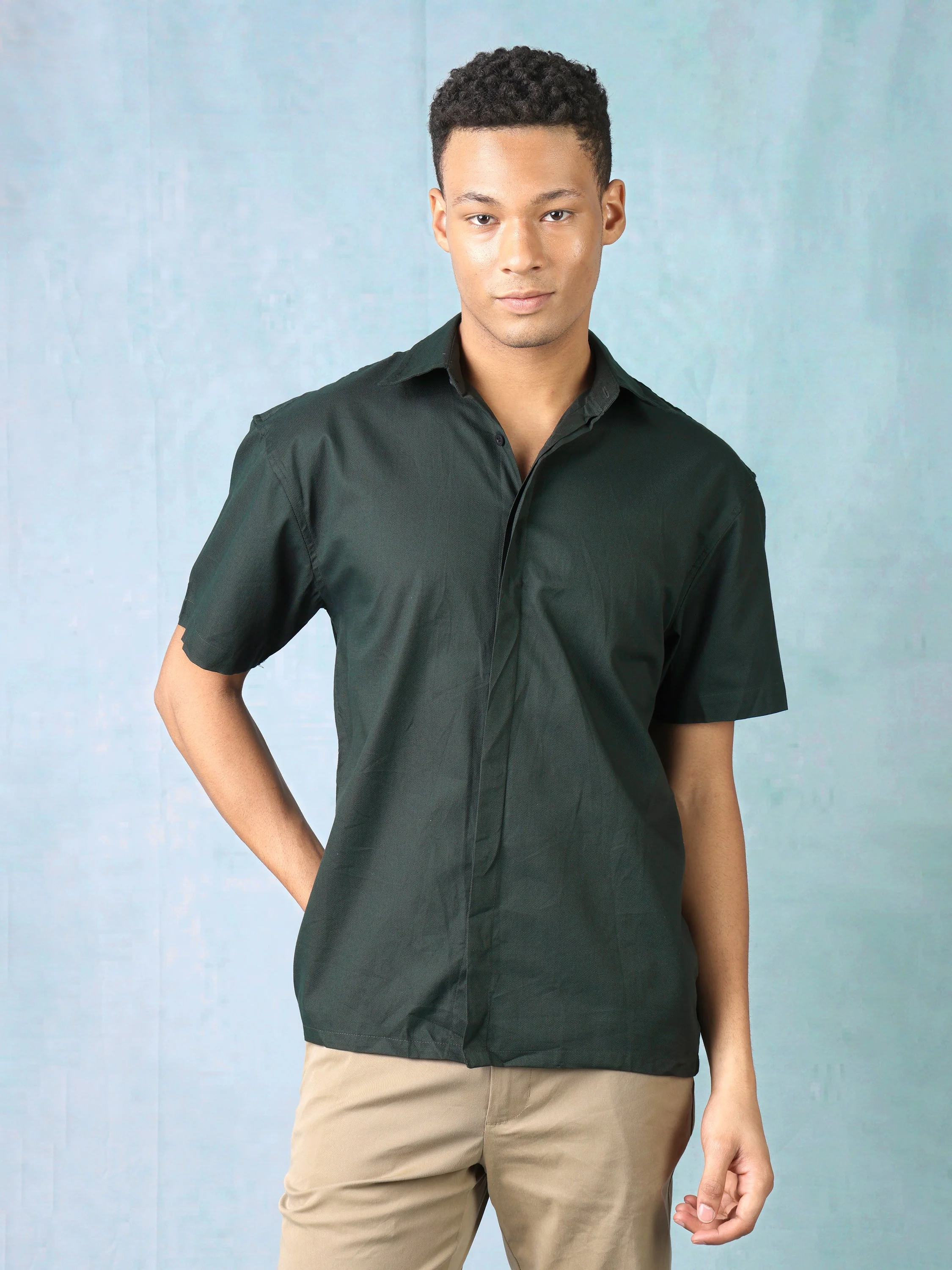Men Black Shirt with Printed Back - Image 6
