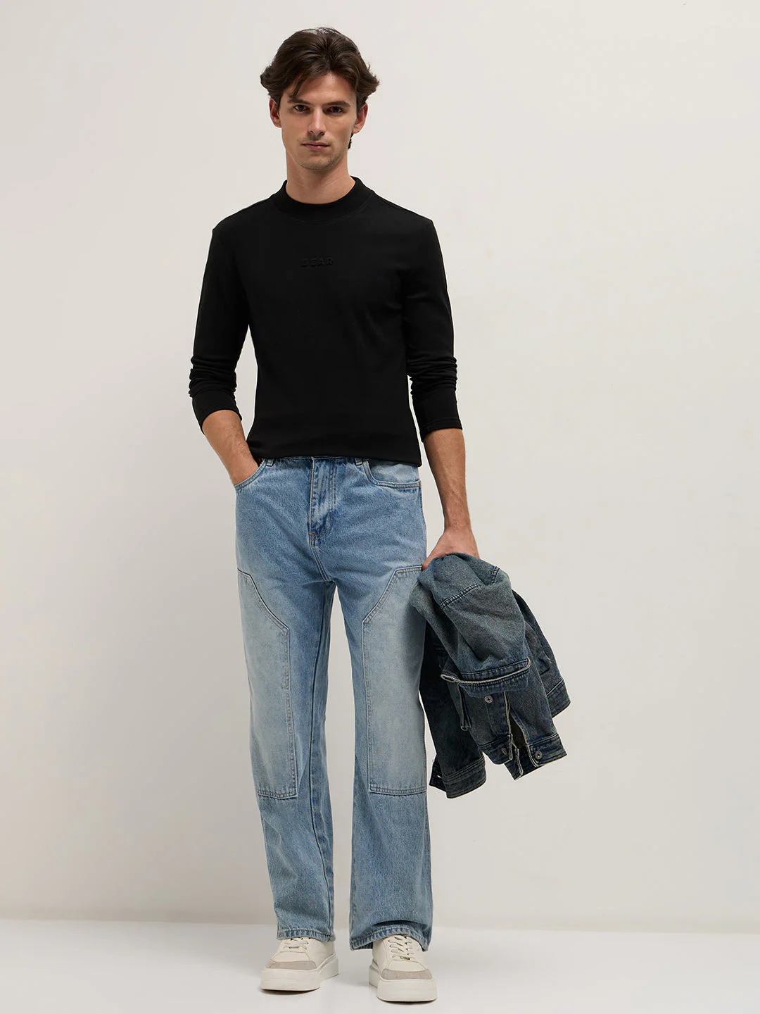 Men Black Slim Fit Crew Neck T-Shirt - Image 4