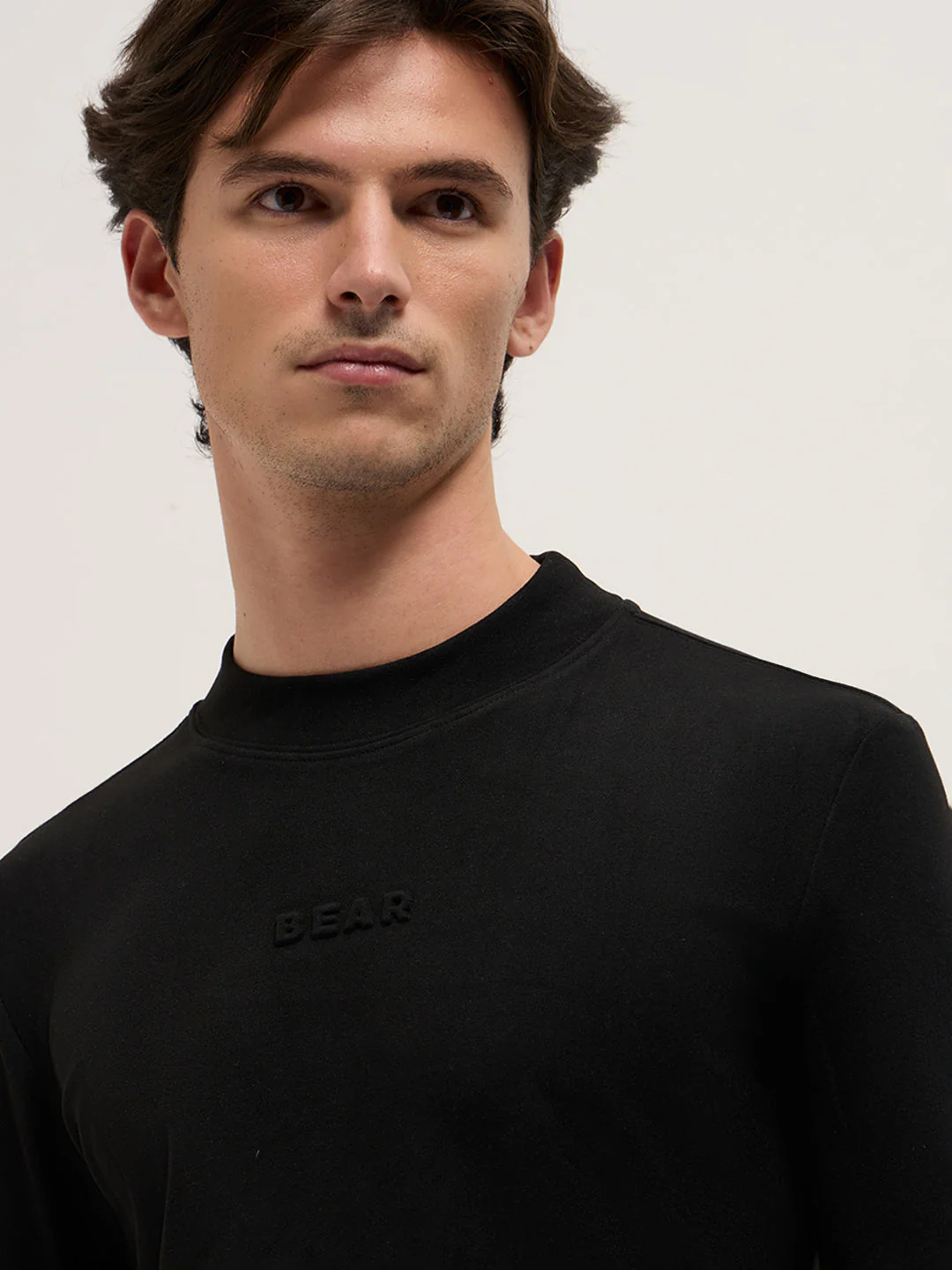 Men Black Slim Fit Crew Neck T-Shirt - Image 5