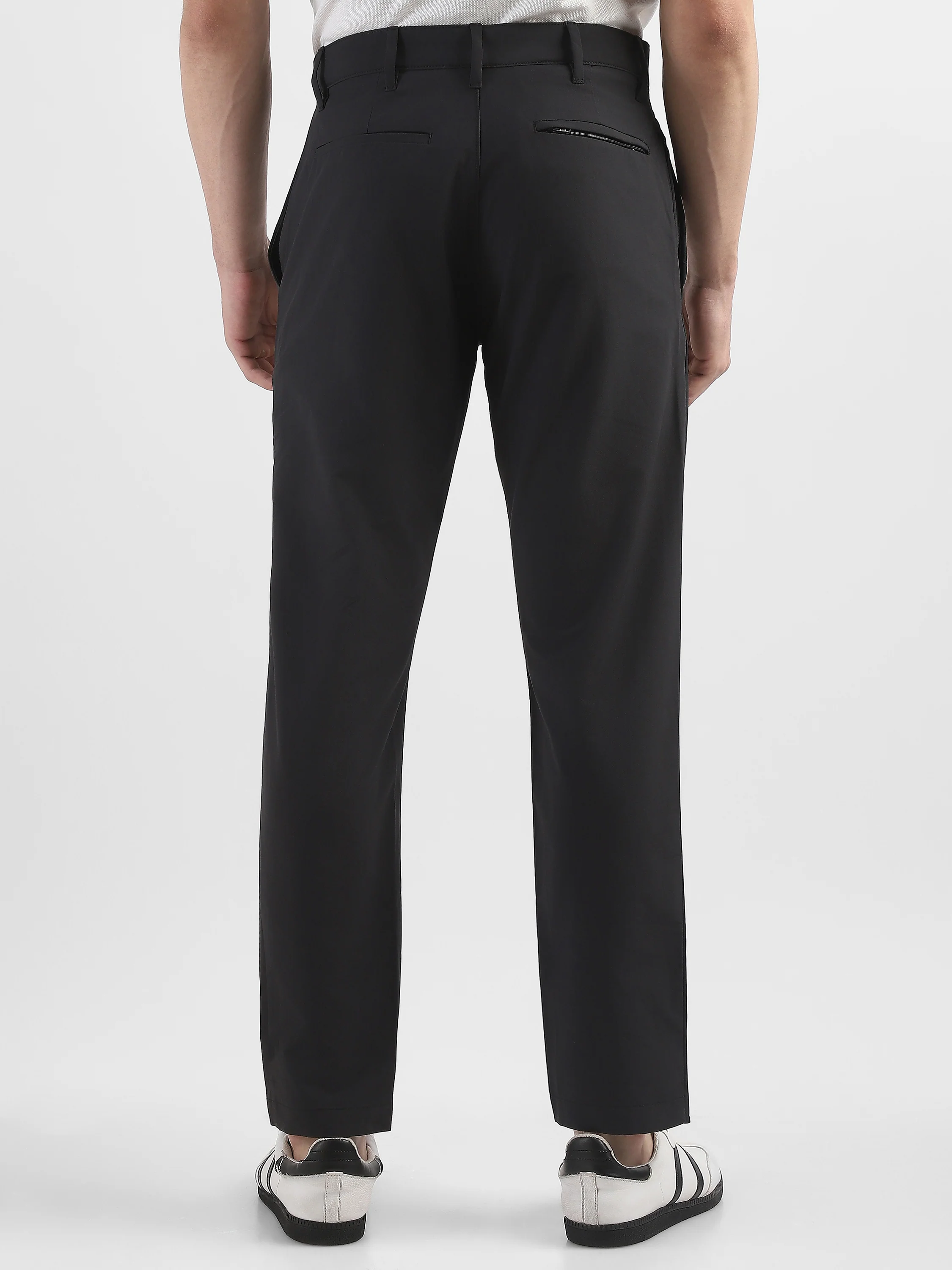 Men Black Slim Fit Formal Trouser - Image 4