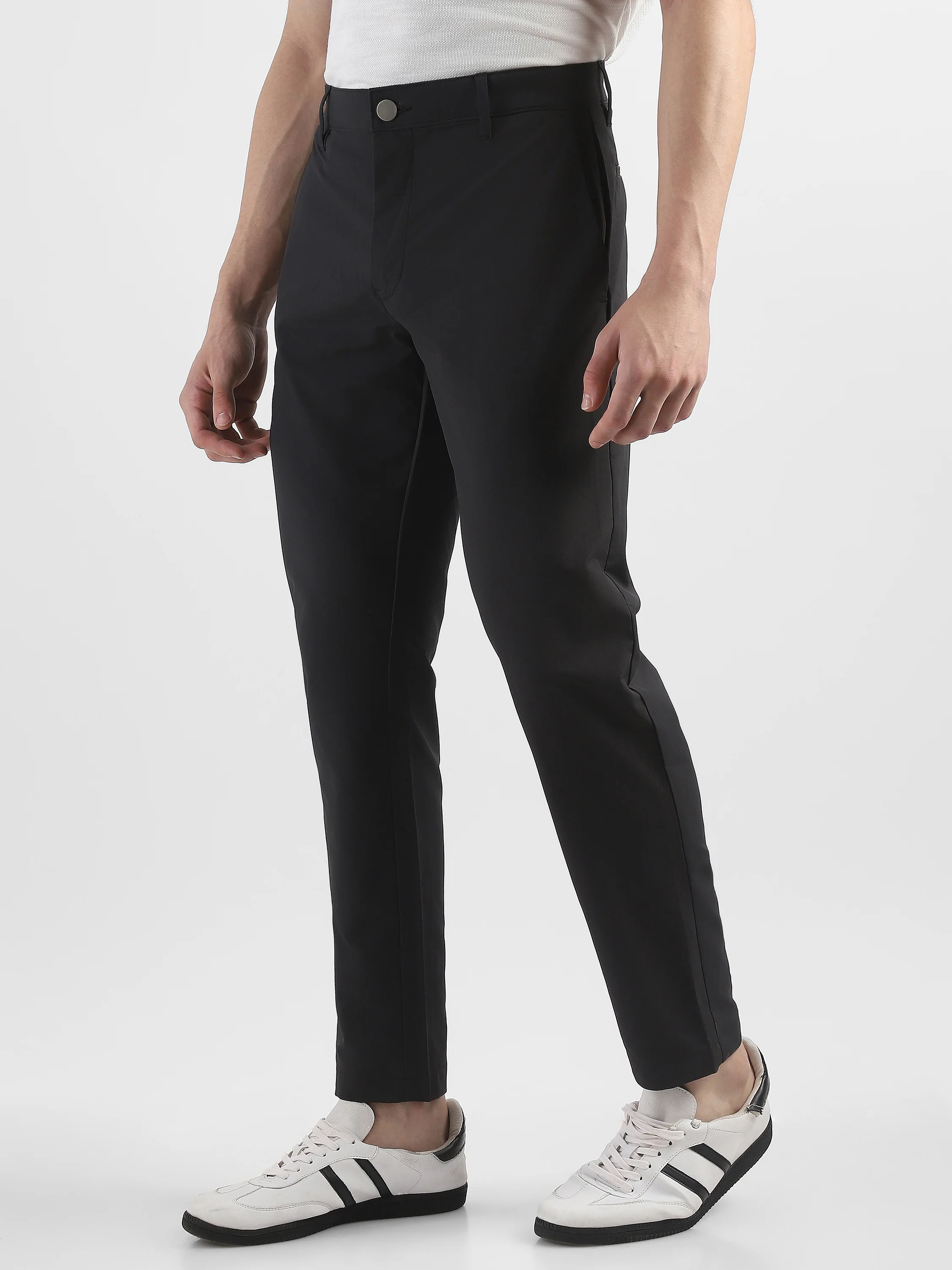 Men Black Slim Fit Formal Trouser - Image 6