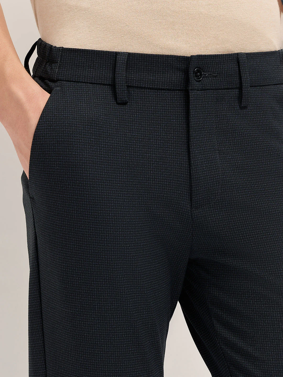 Men Black Slim Fit Formal Trouser - Image 5