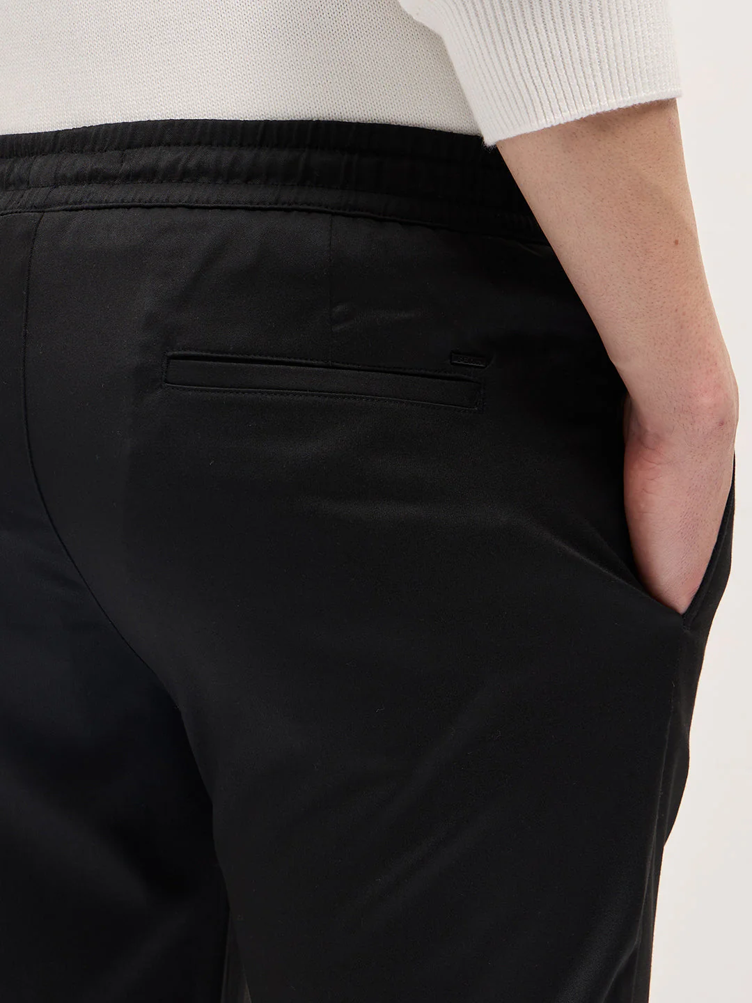Men Black Slim Fit Formal Trouser - Image 6
