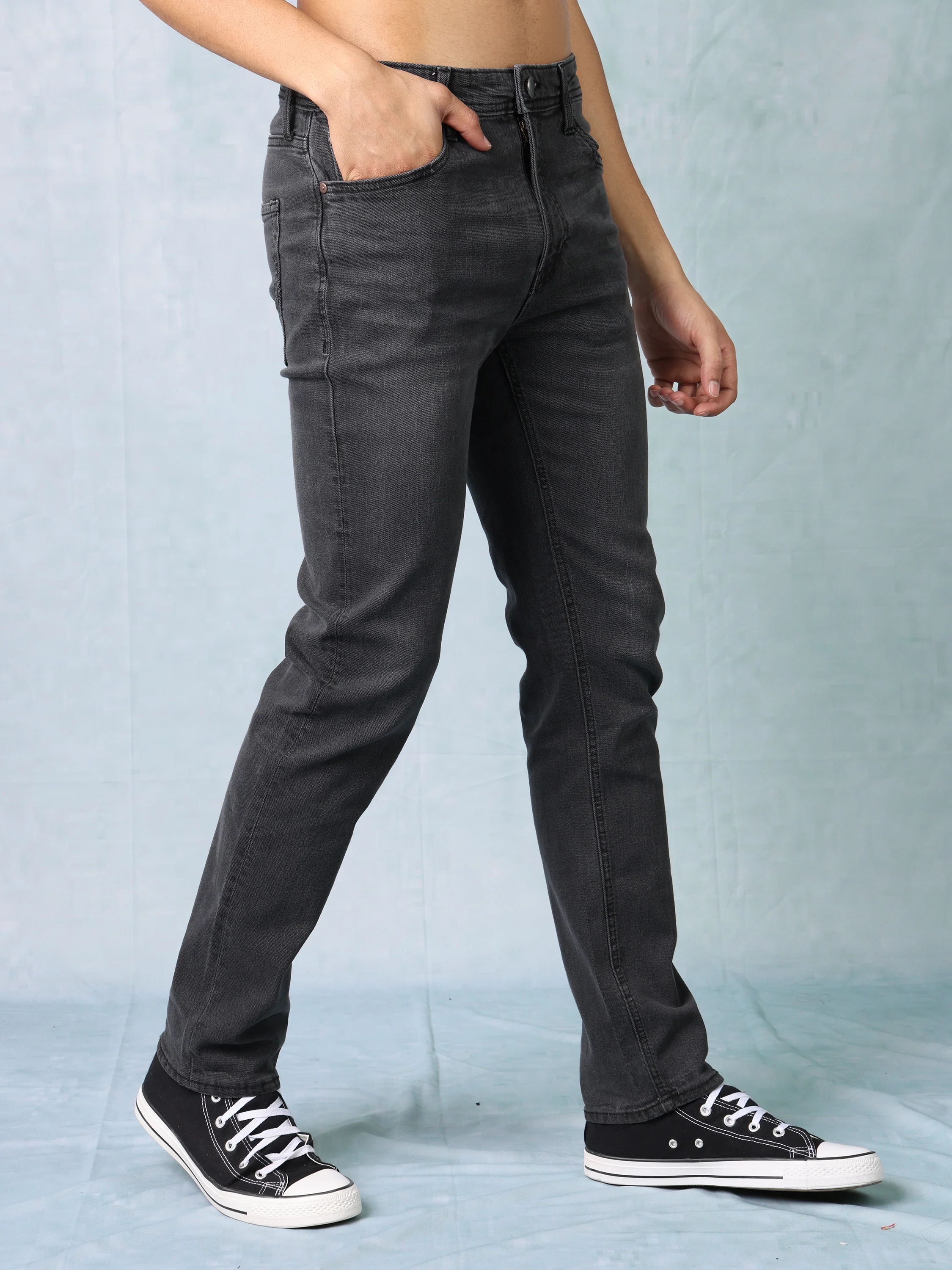 Men Black Slim Fit Jeans - Image 3