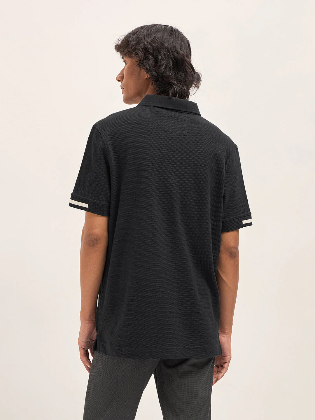Men Black Slim Fit Polo - Image 2
