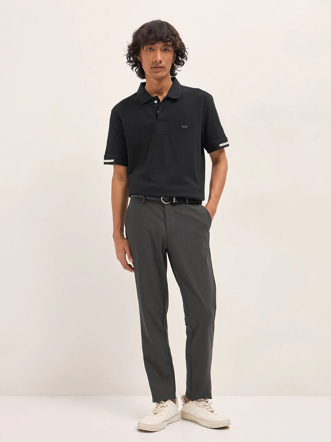 Men Black Slim Fit Polo - Image 4