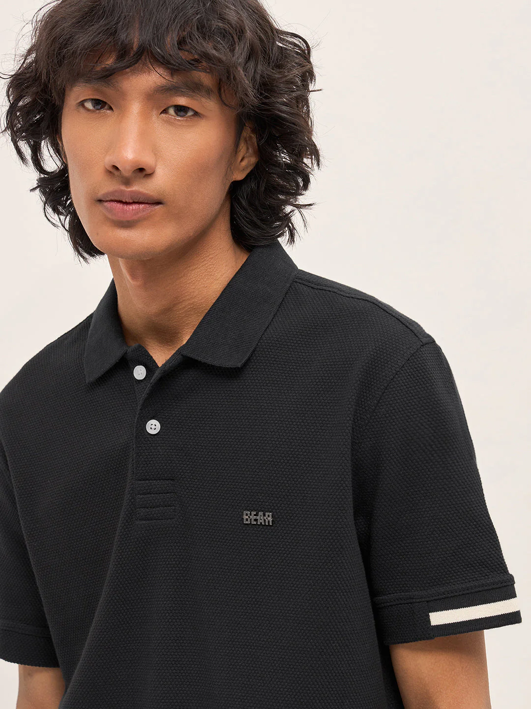 Men Black Slim Fit Polo - Image 5