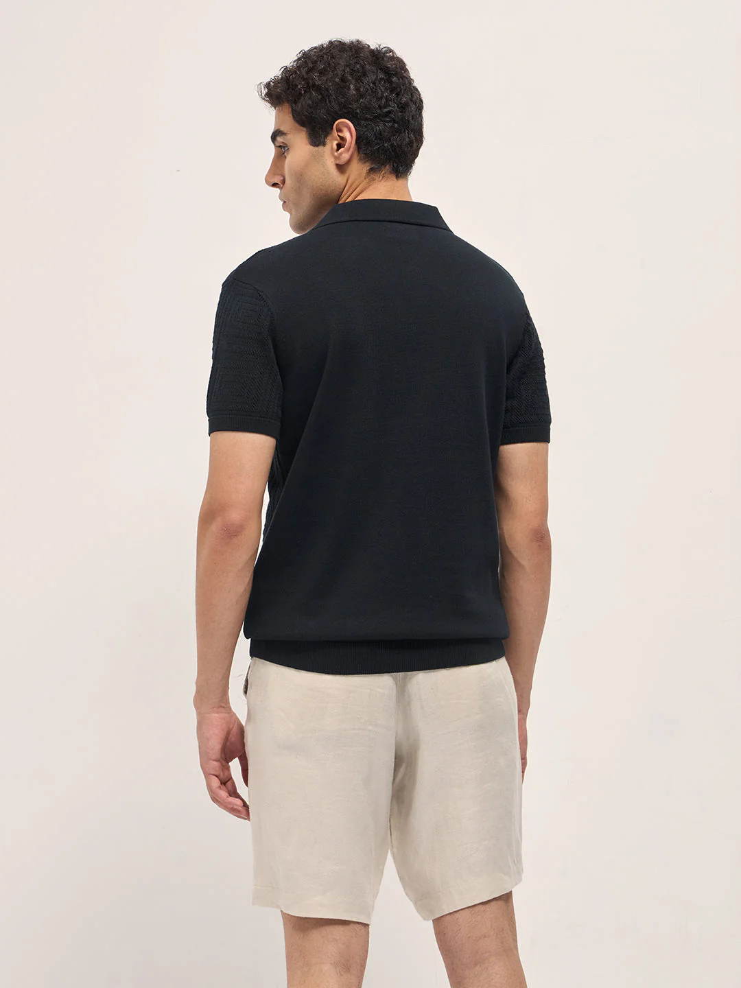 Men Black Slim Fit Polo - Image 2