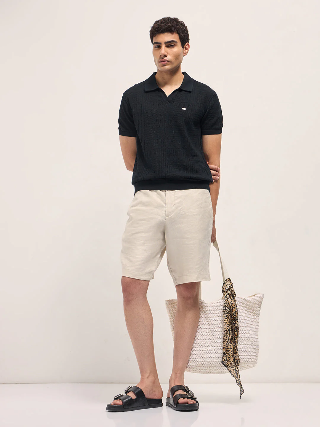 Men Black Slim Fit Polo - Image 4