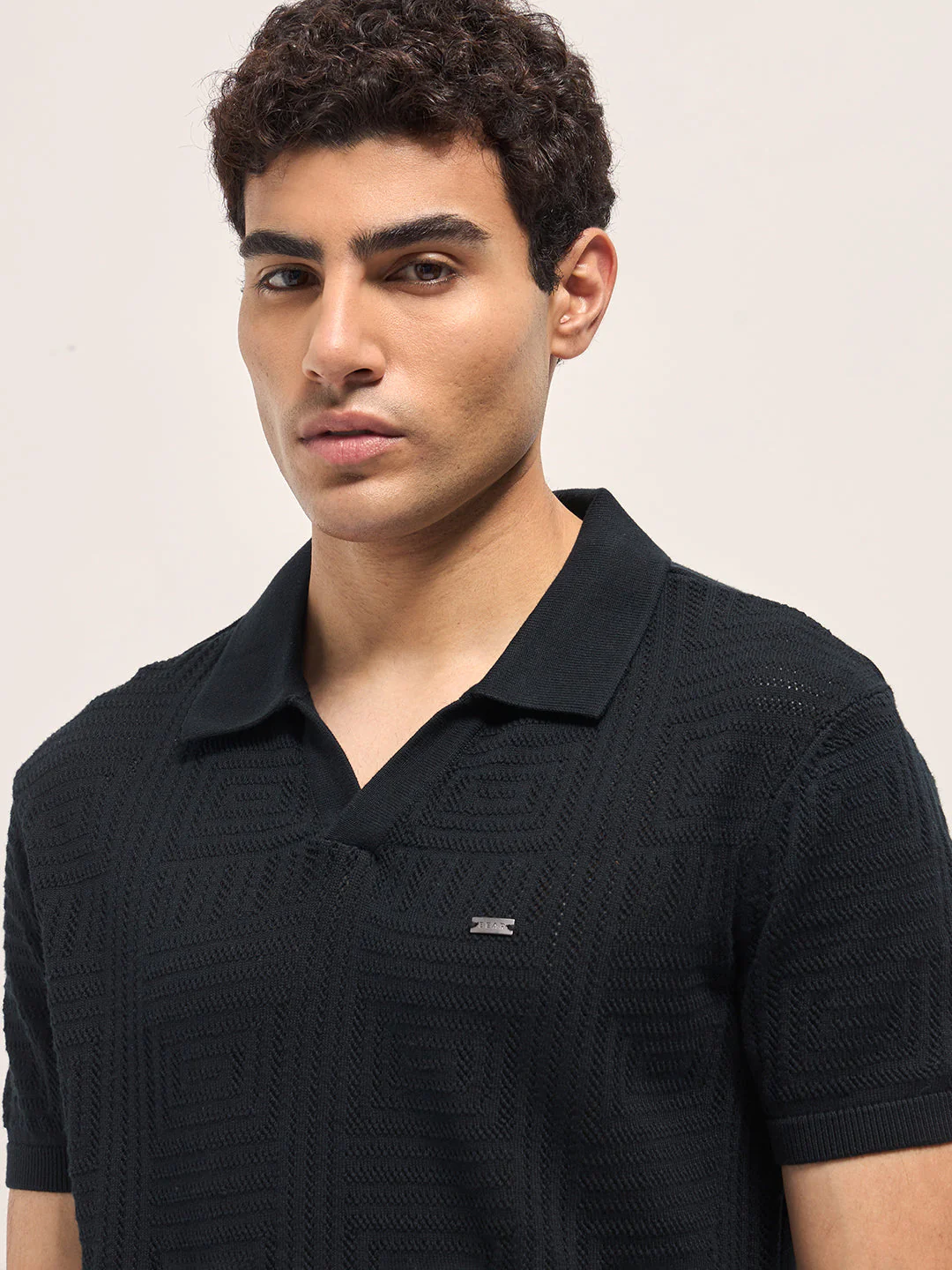 Men Black Slim Fit Polo - Image 5