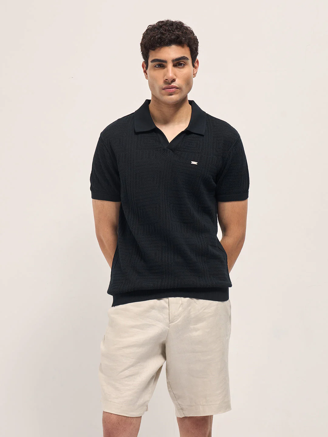 Men Black Slim Fit Polo - Image 6