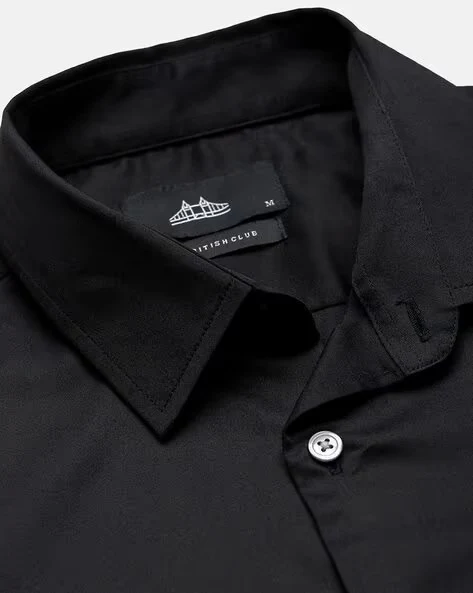 Men Black Slim Fit Shirt - Image 6