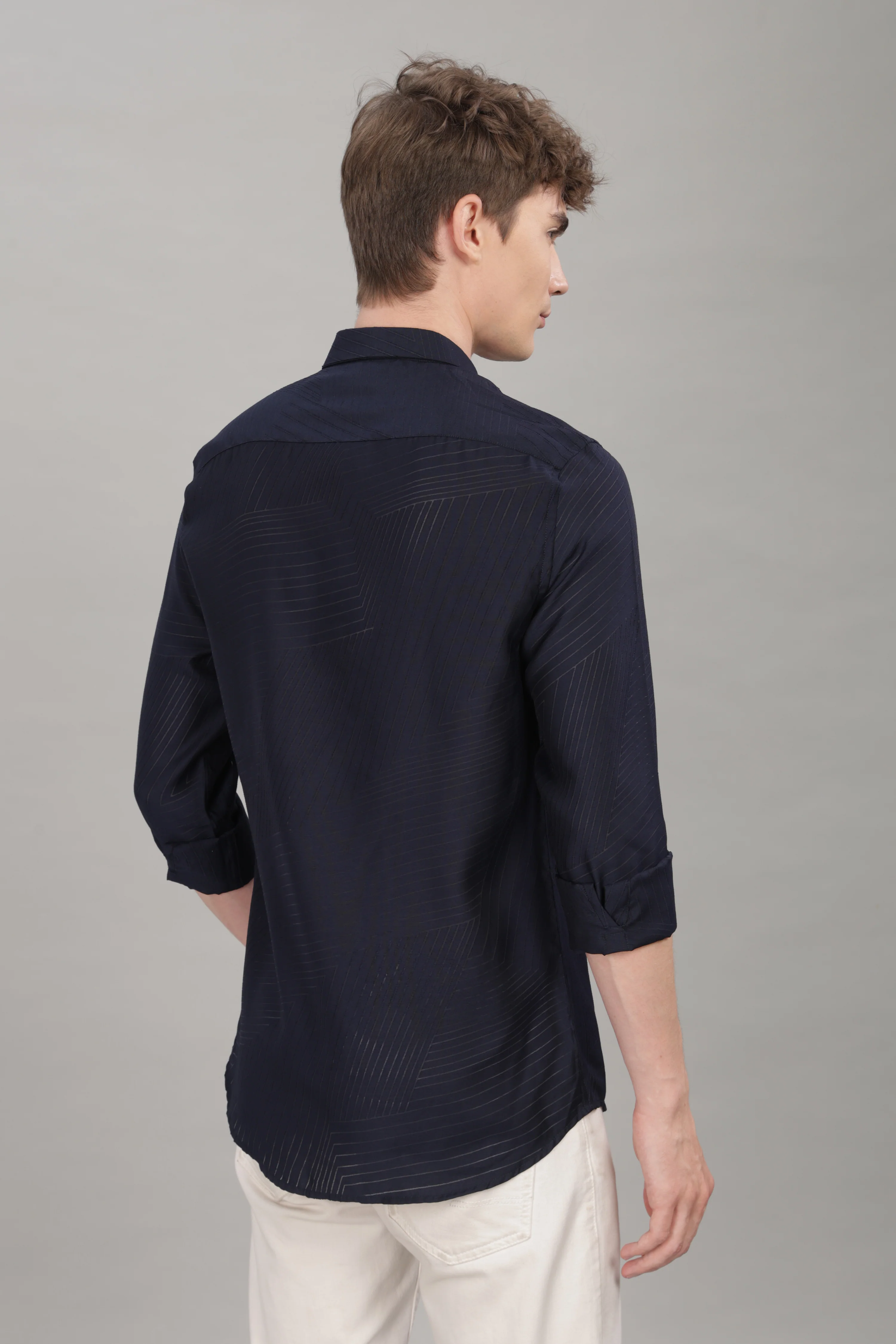 Men Black Slim Fit Shirt - Image 3