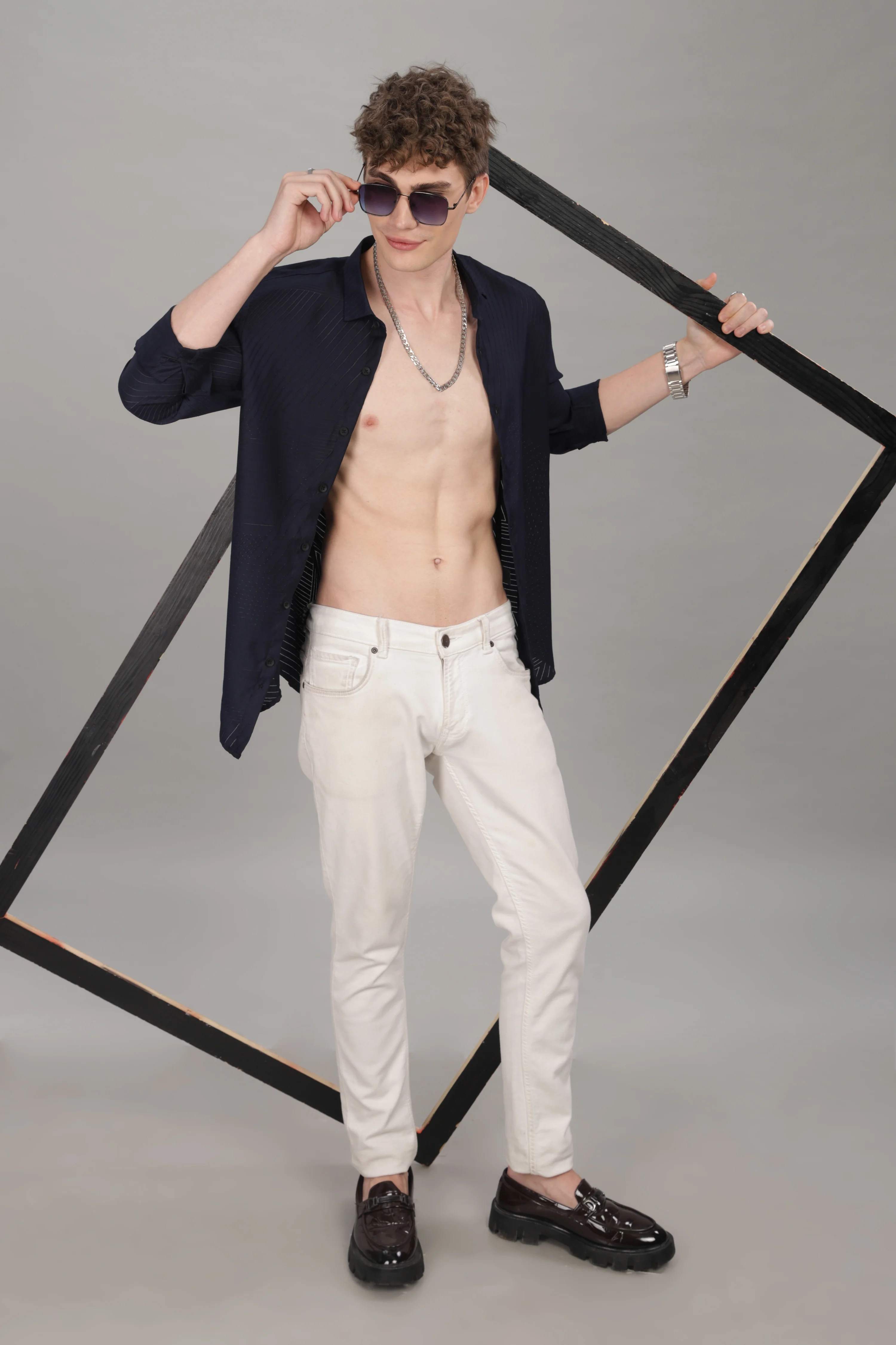 Men Black Slim Fit Shirt - Image 4