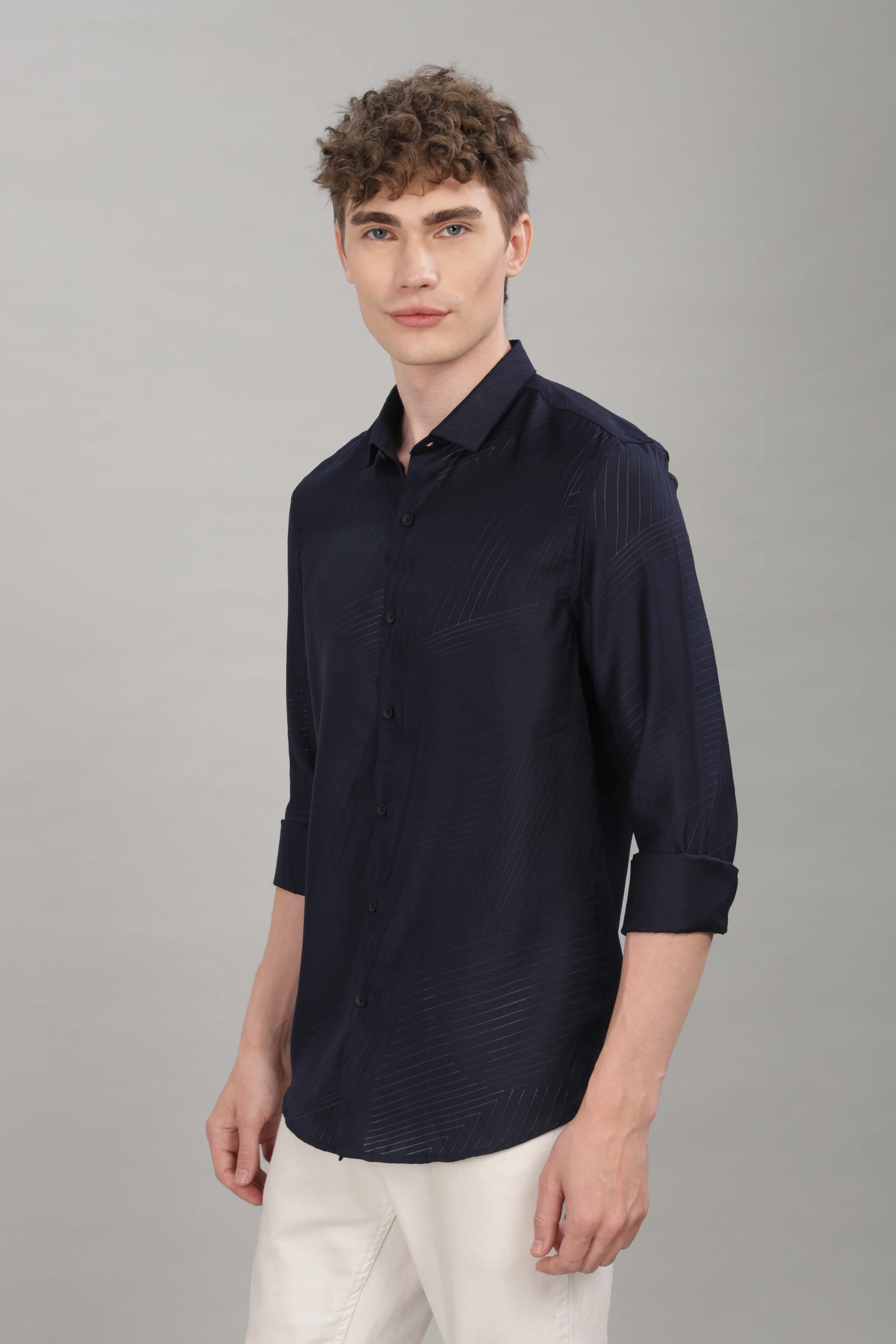Men Black Slim Fit Shirt - Image 5