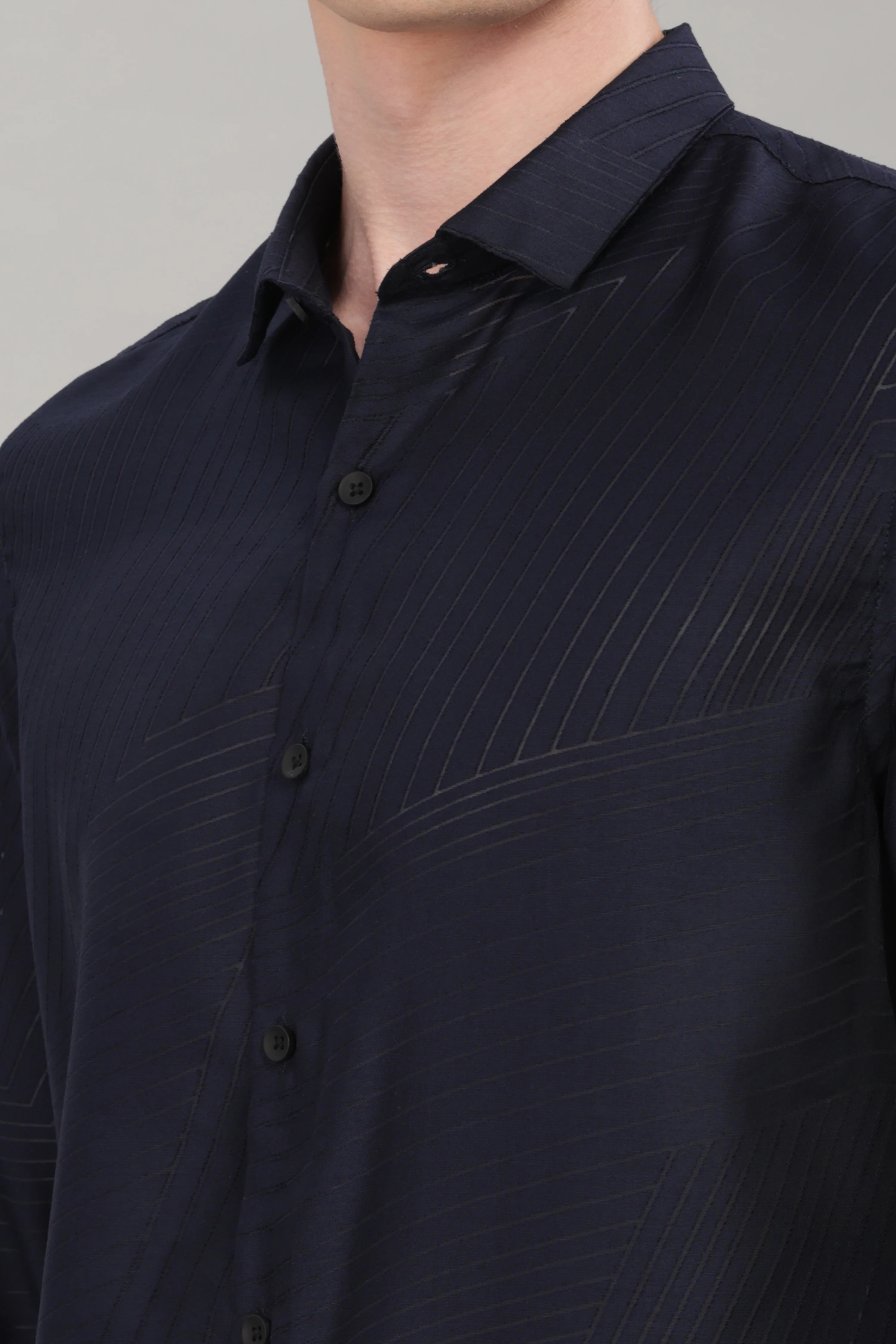 Men Black Slim Fit Shirt - Image 6