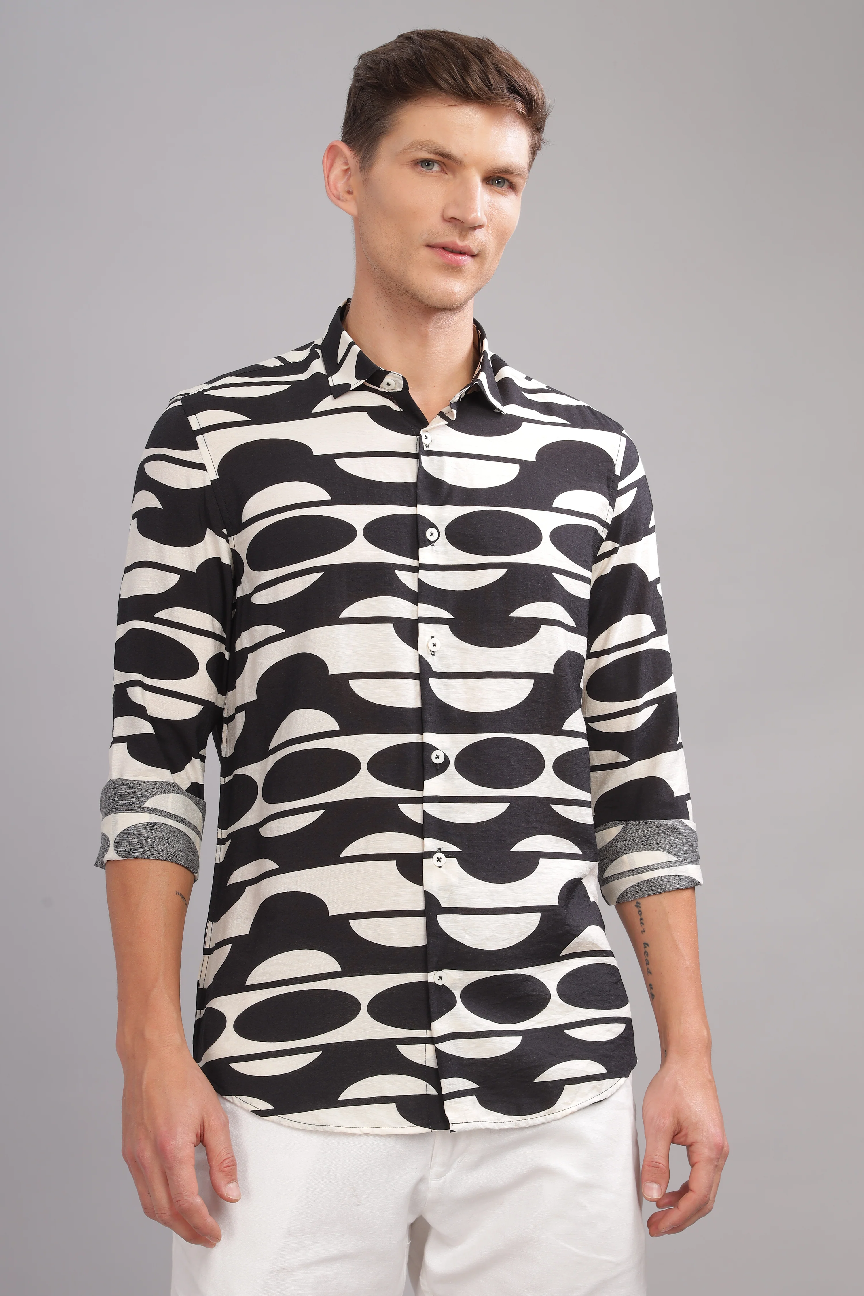 Men Black Slim Fit Shirt - Image 2