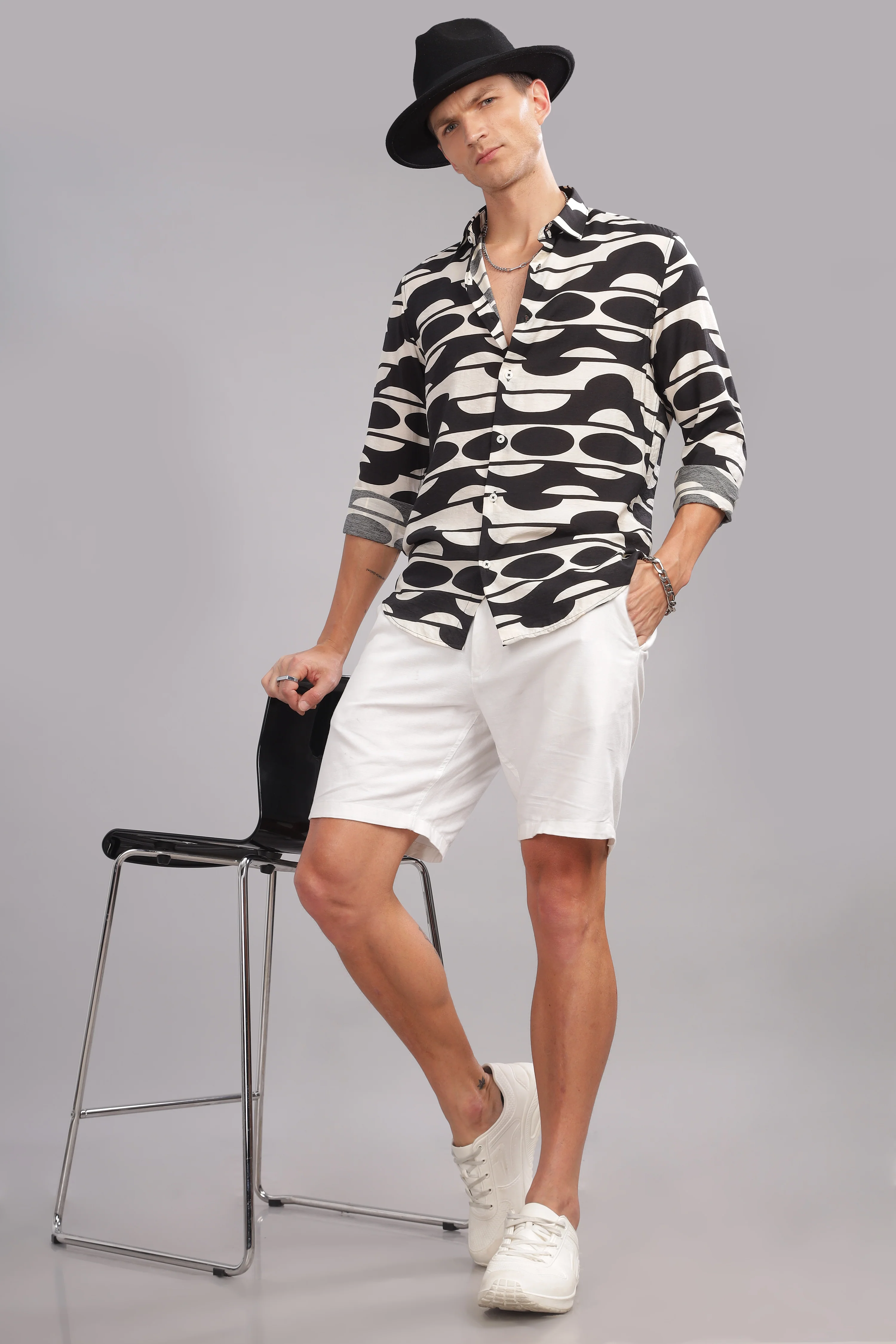 Men Black Slim Fit Shirt - Image 4