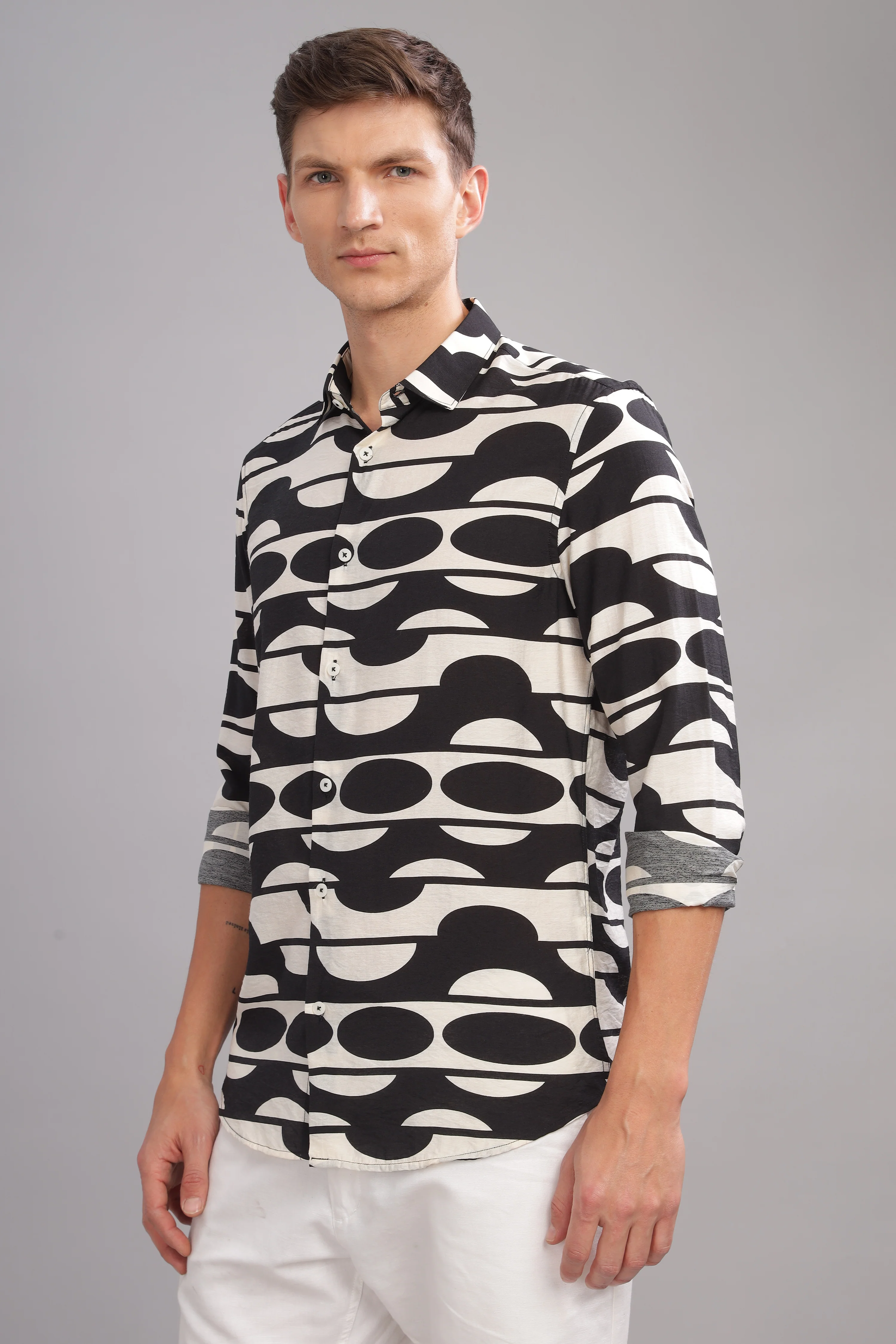 Men Black Slim Fit Shirt - Image 5