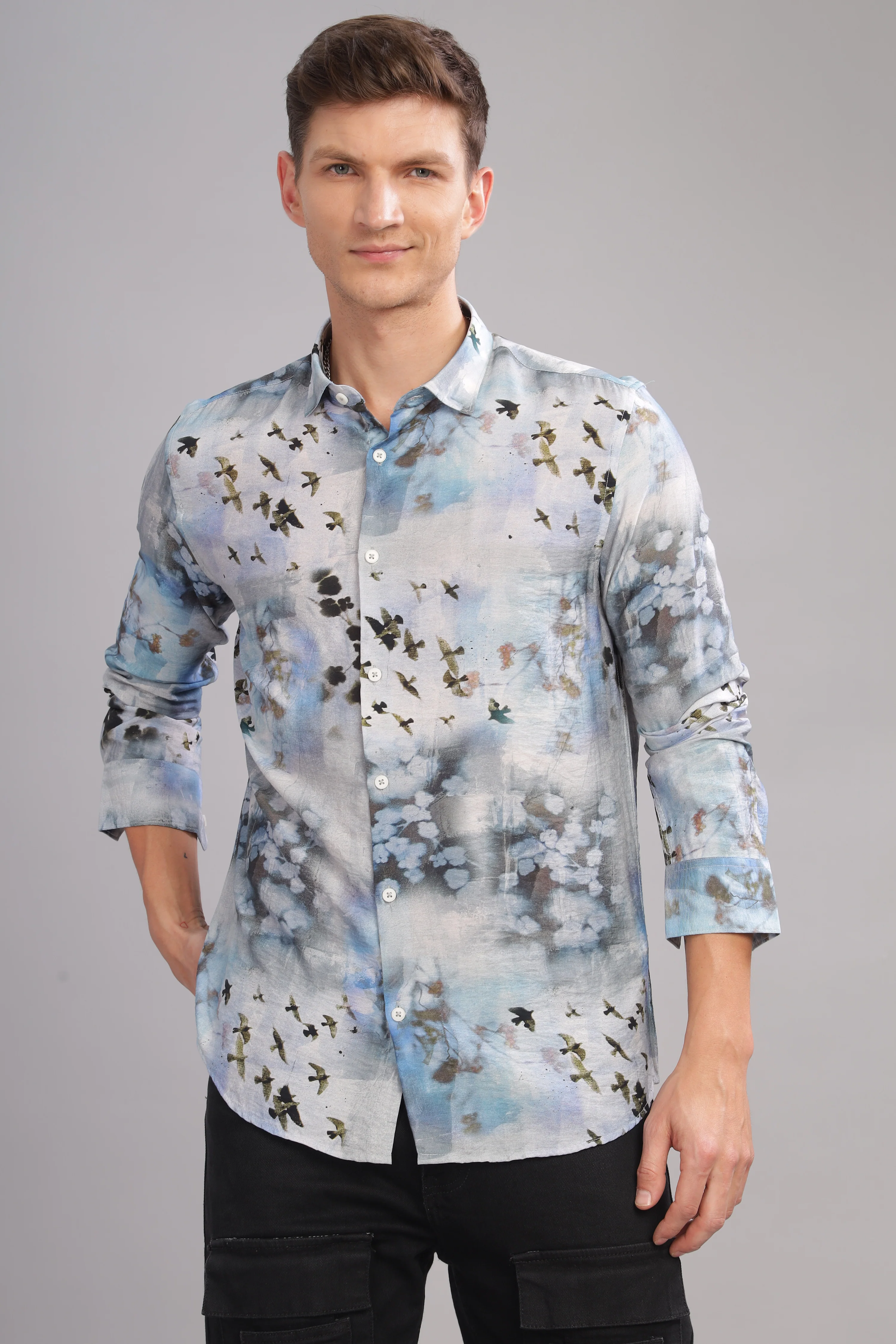 Men Black Slim Fit Shirt