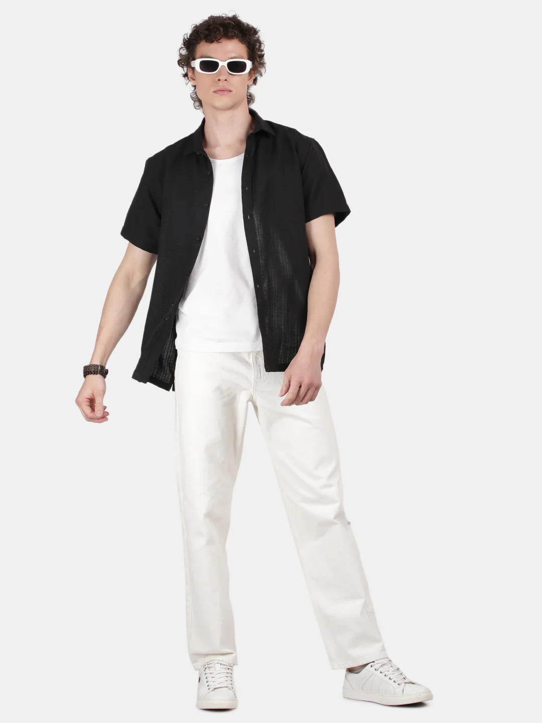Men Black Slim Fit Shirt - Image 4