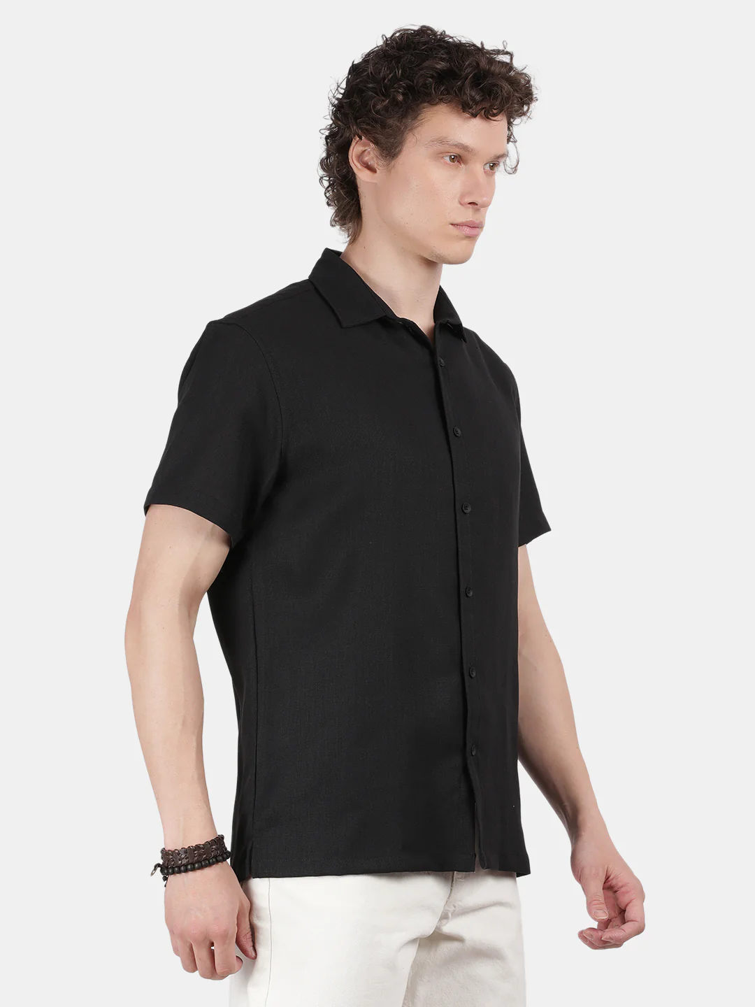 Men Black Slim Fit Shirt - Image 5
