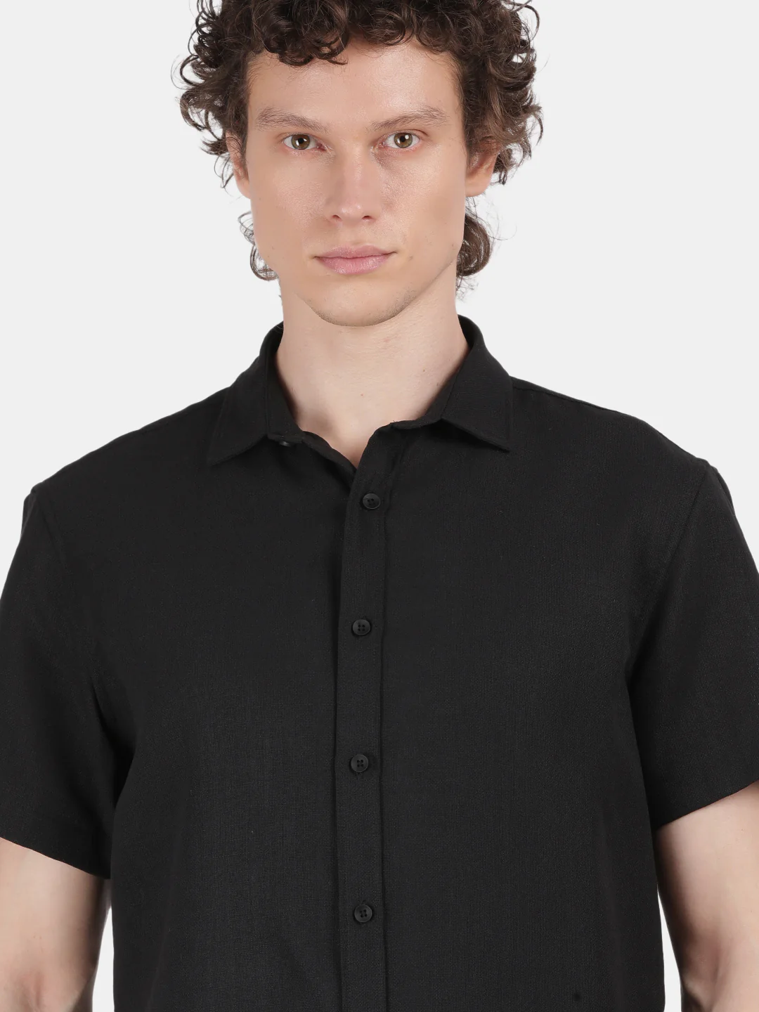 Men Black Slim Fit Shirt - Image 6
