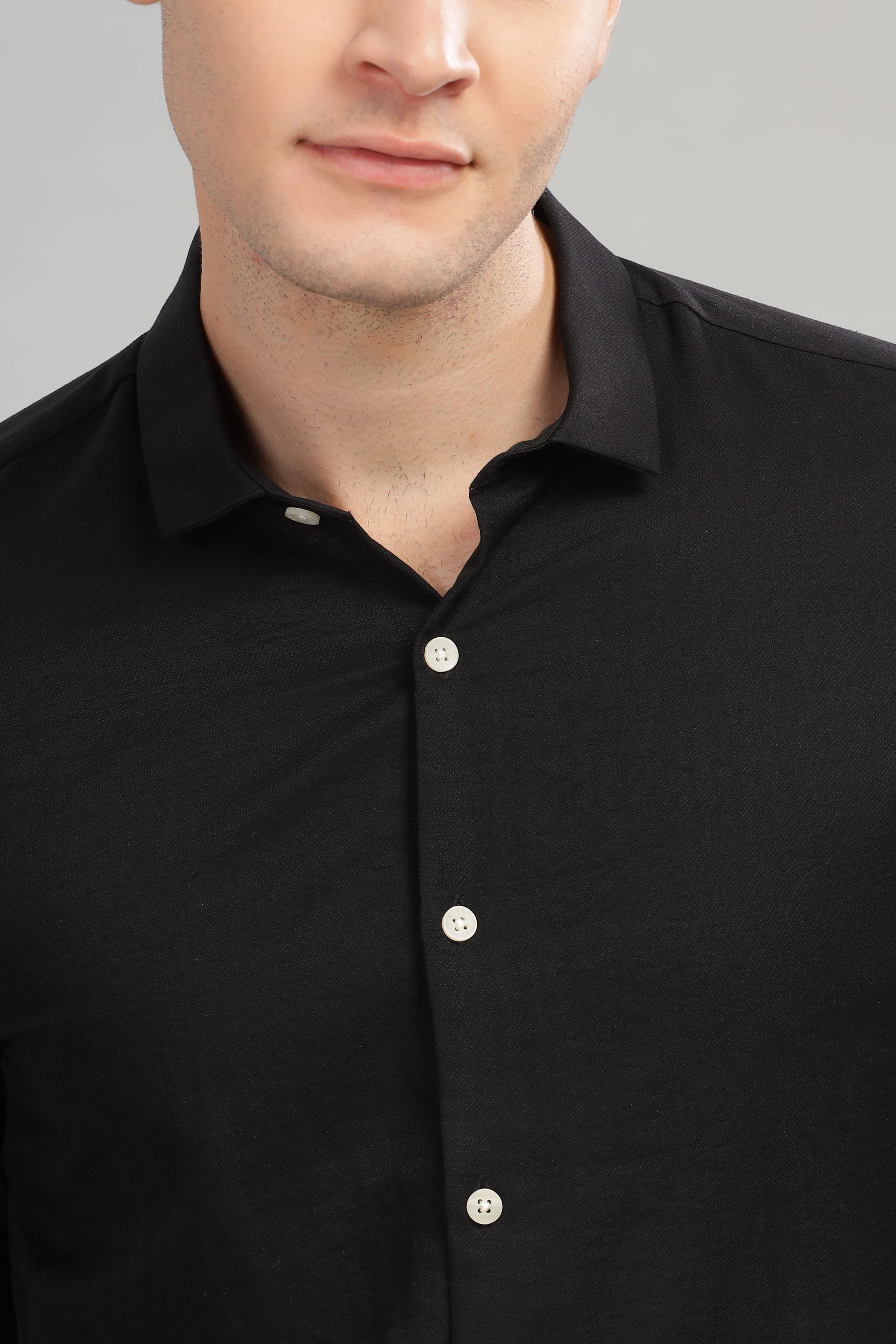 Men Black Slim Fit Shirt - Image 6