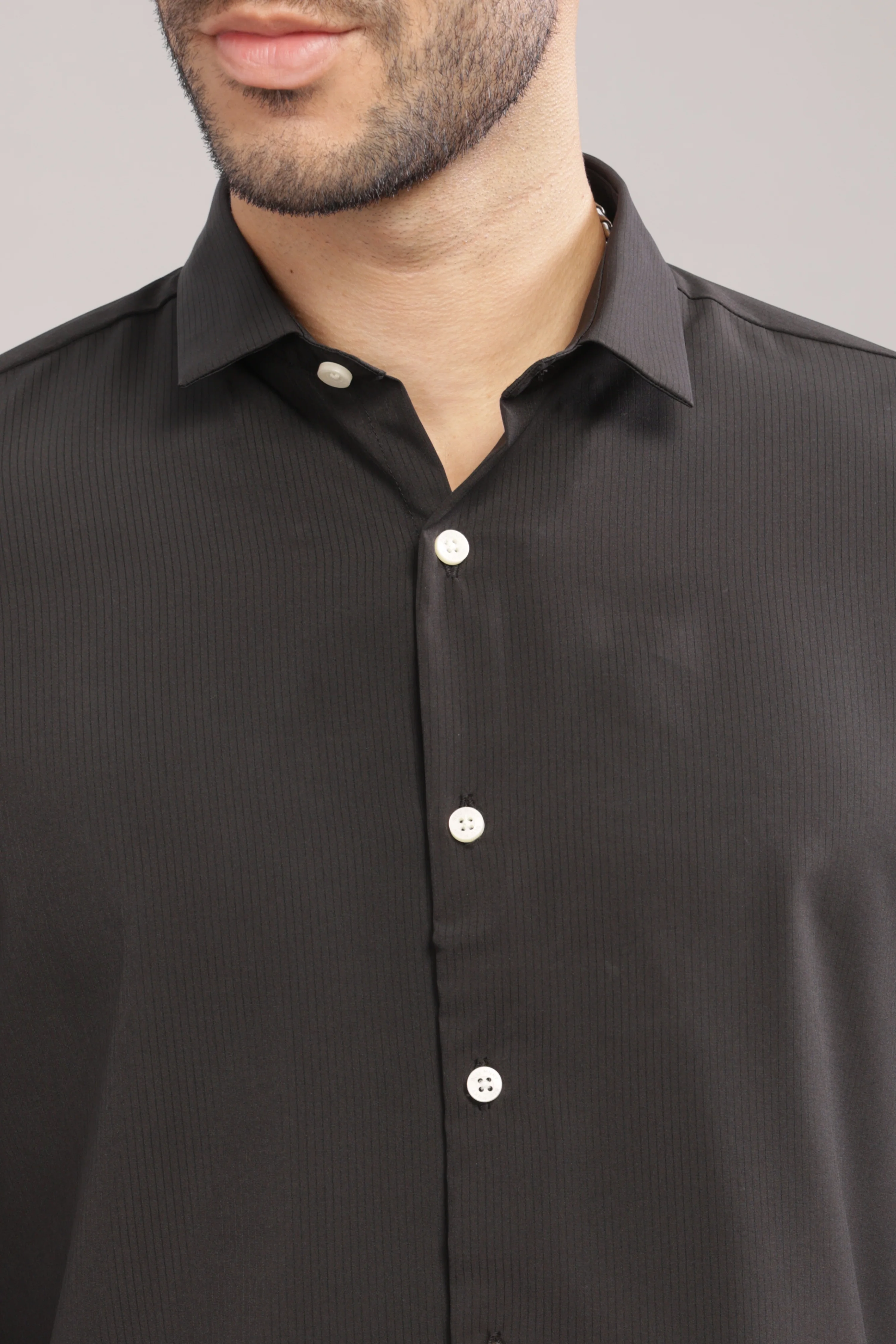 Men Black Slim Fit Shirt - Image 6