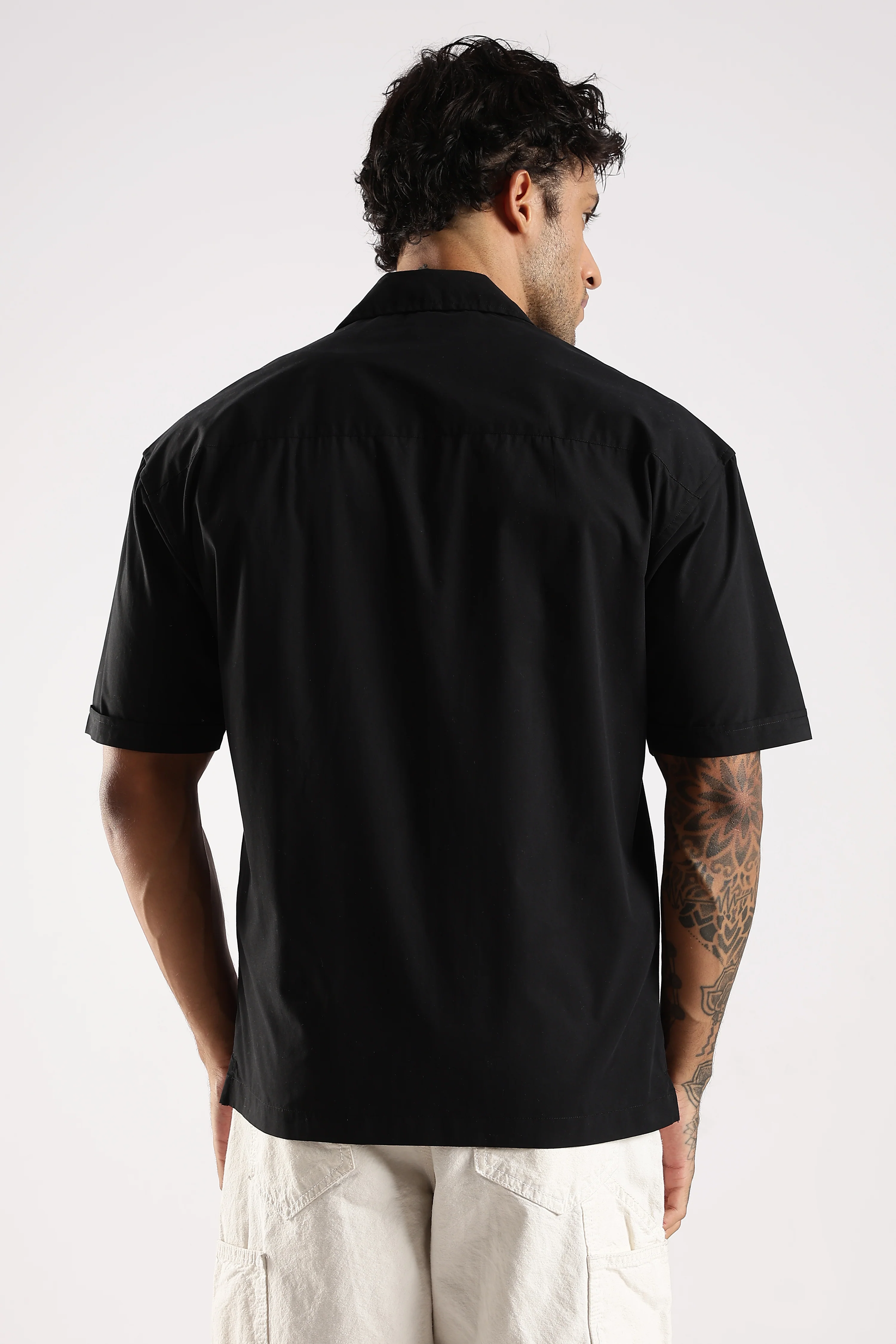 Men Black Slim Fit Shirt - Image 2