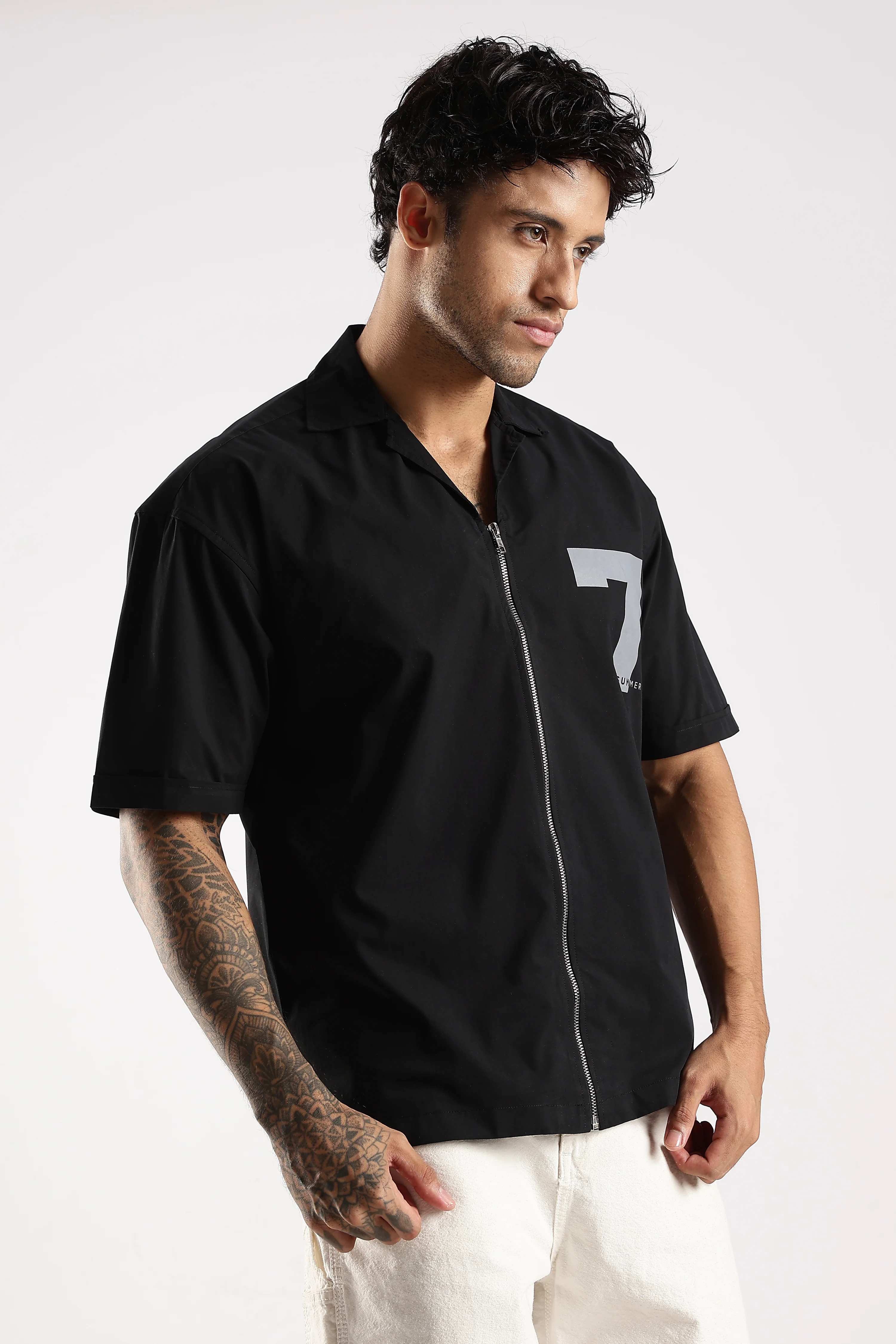 Men Black Slim Fit Shirt - Image 3