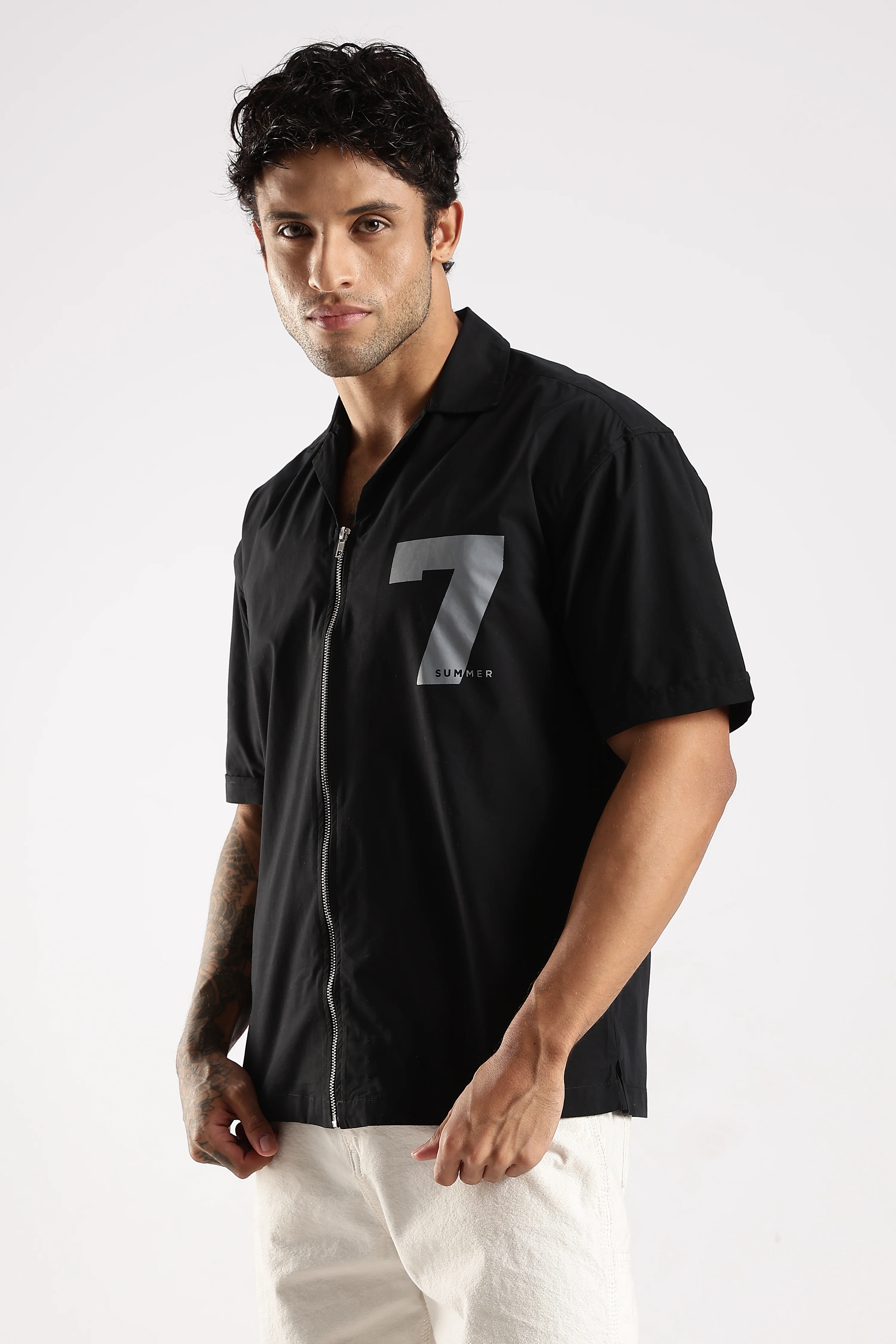Men Black Slim Fit Shirt - Image 4