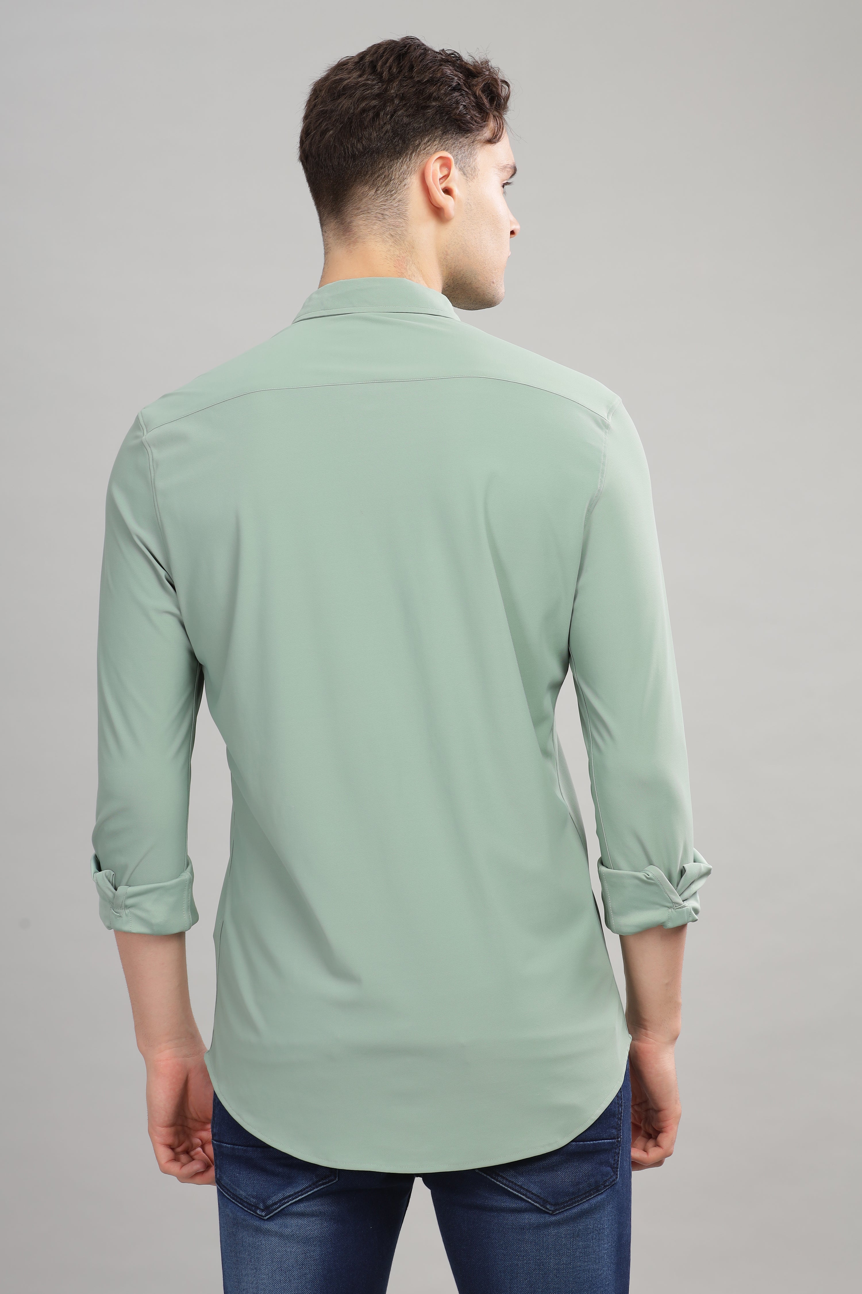 Men Green Slim Fit Shirt - Image 3