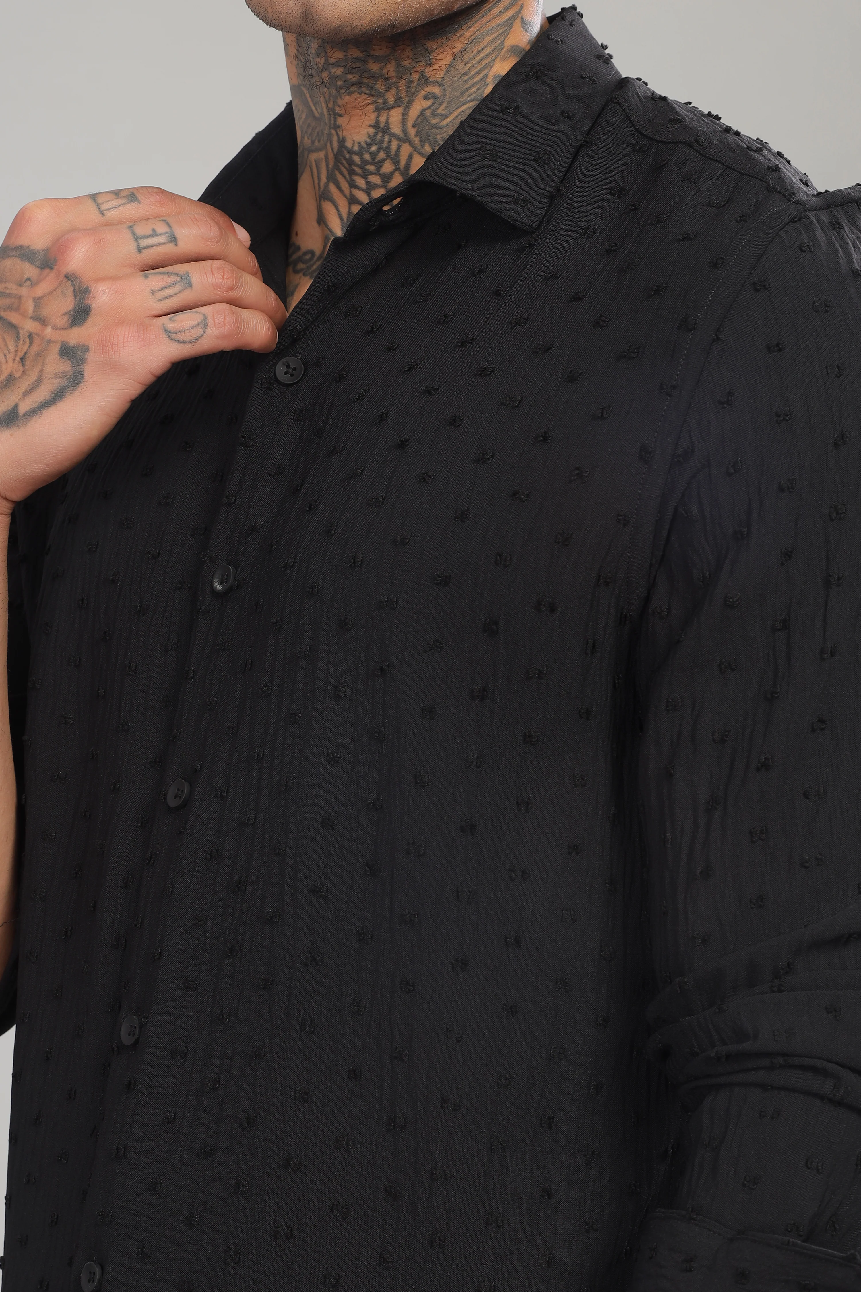 Men Black Slim Fit Shirt - Image 6