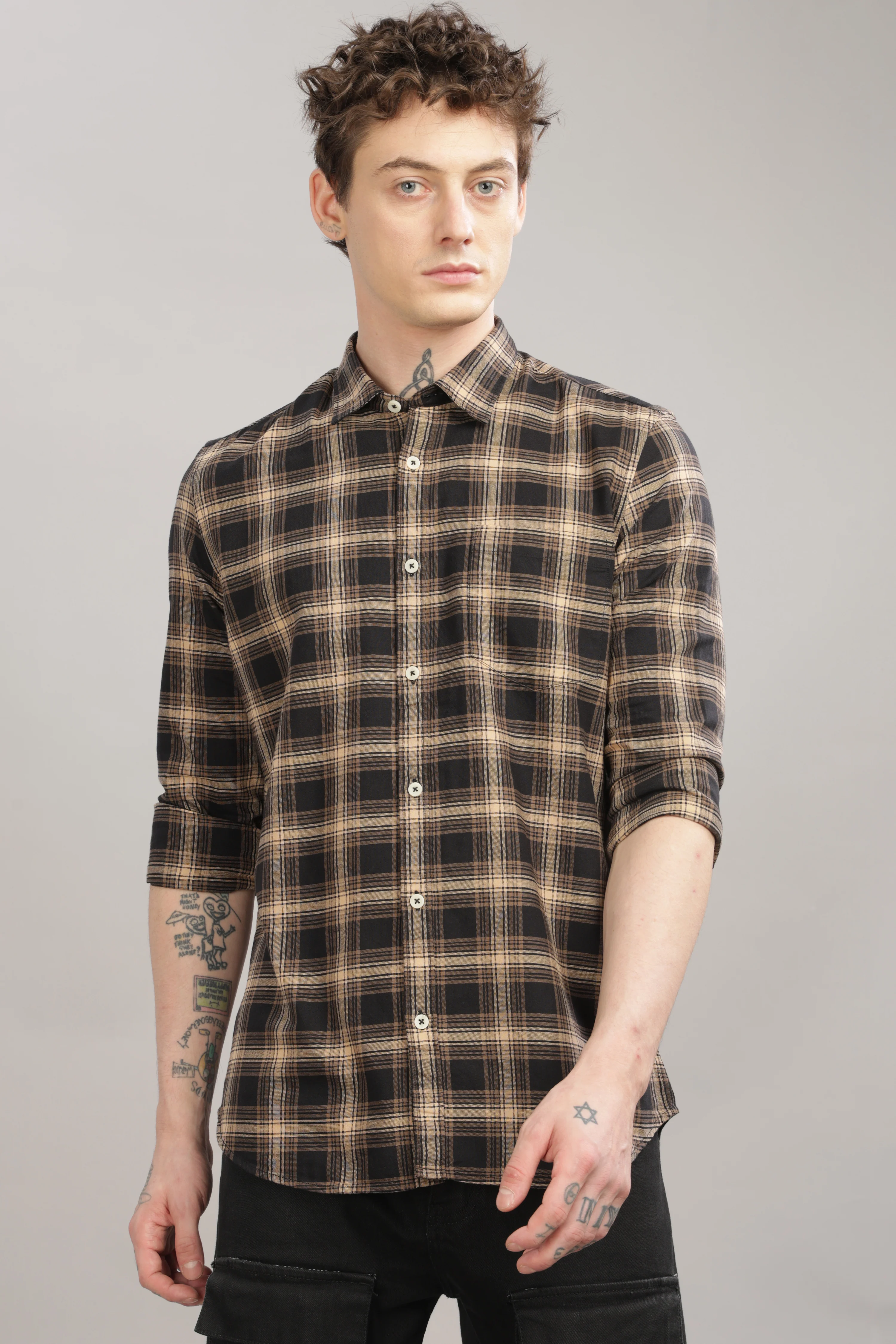 Men Black Slim Fit Shirt - Image 2