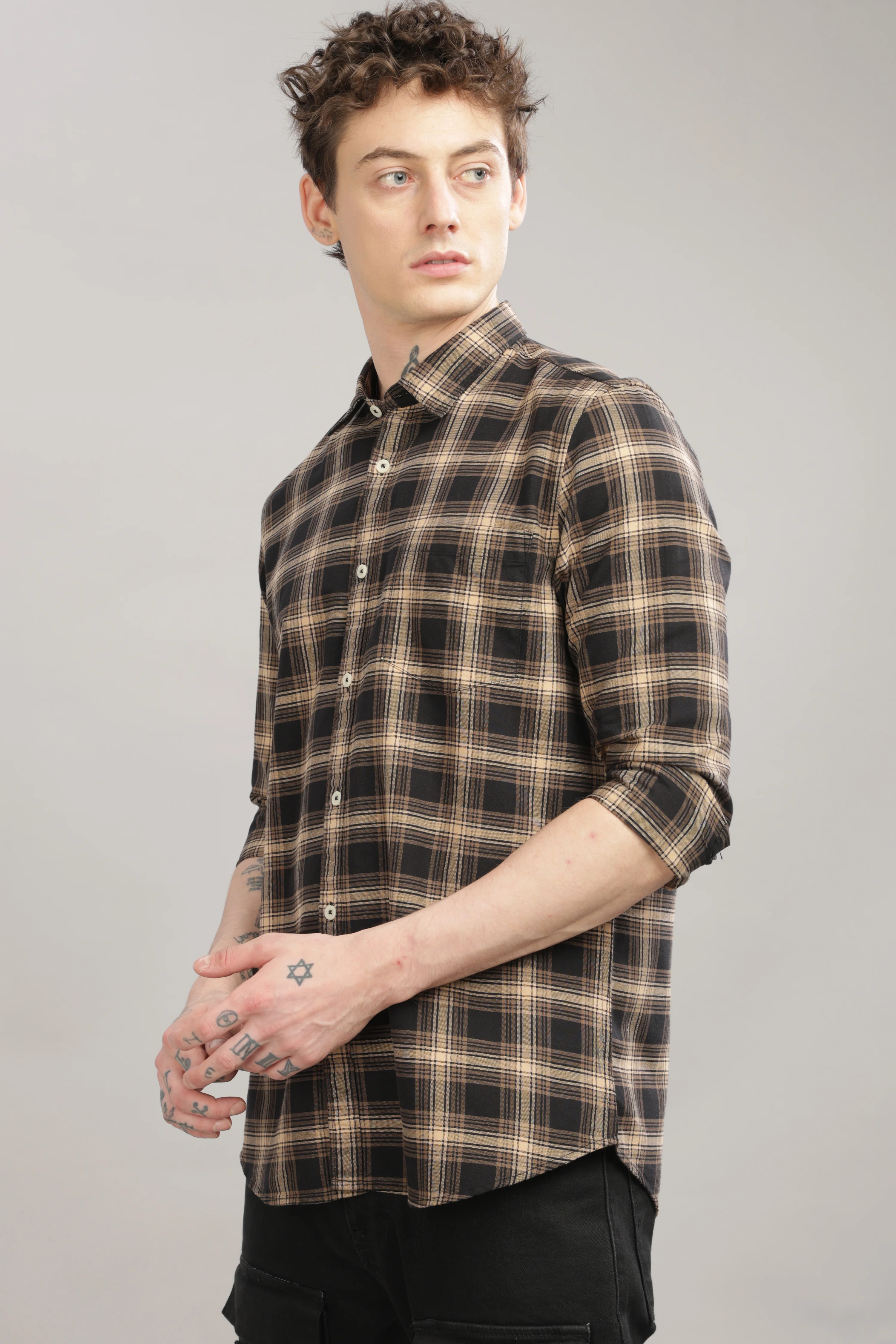 Men Black Slim Fit Shirt - Image 5