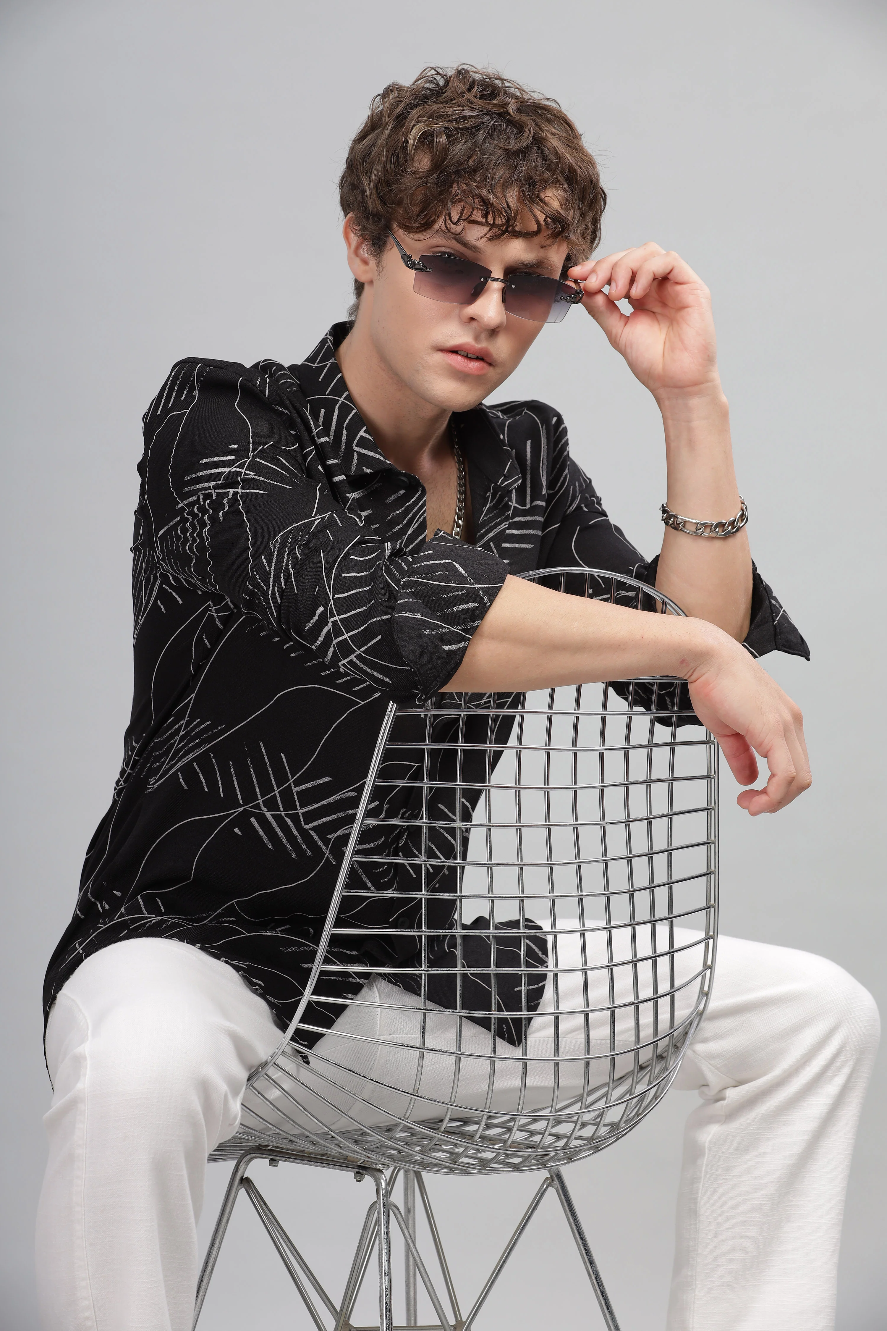 Men Black Slim Fit Shirt
