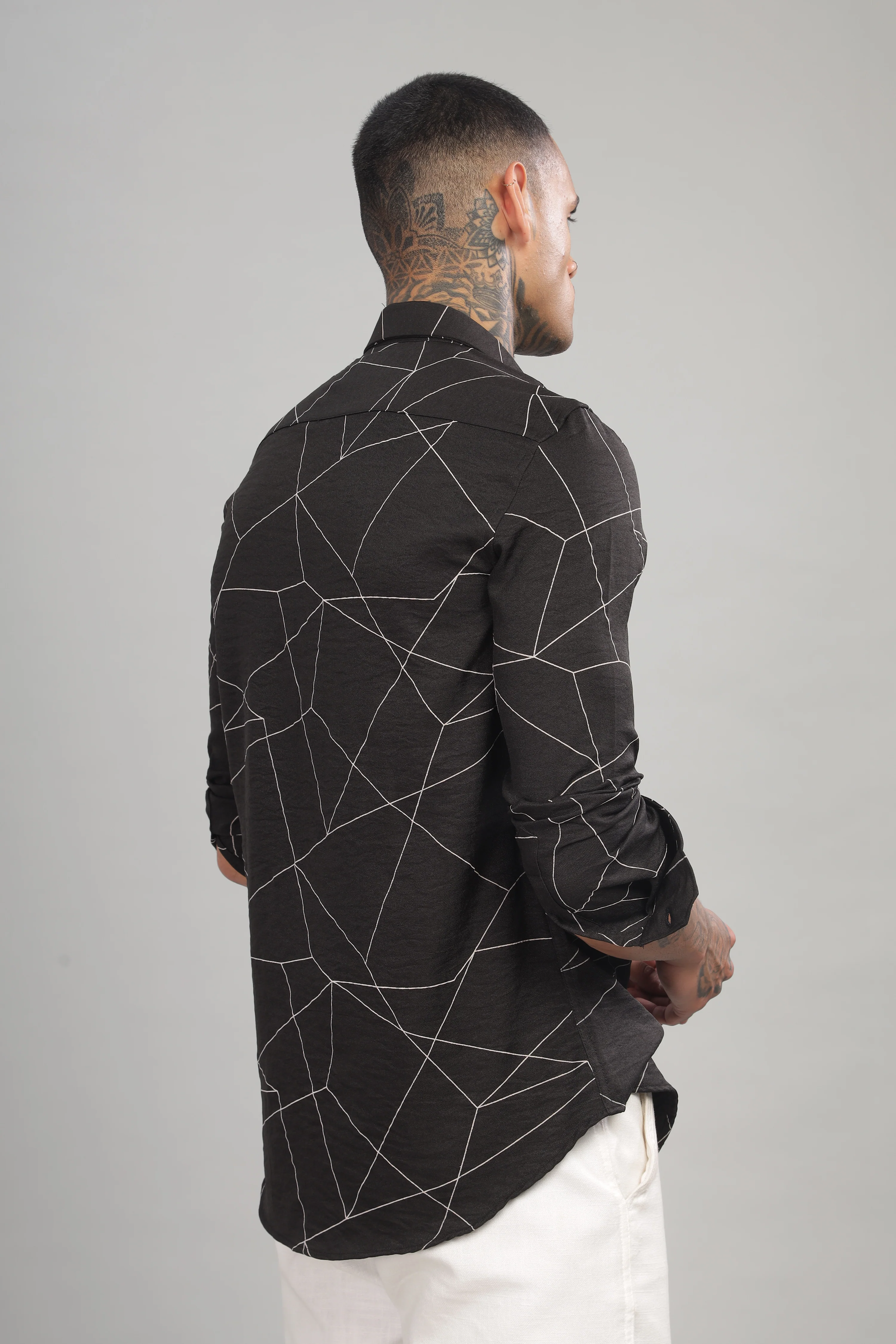 Men Black Slim Fit Shirt - Image 3