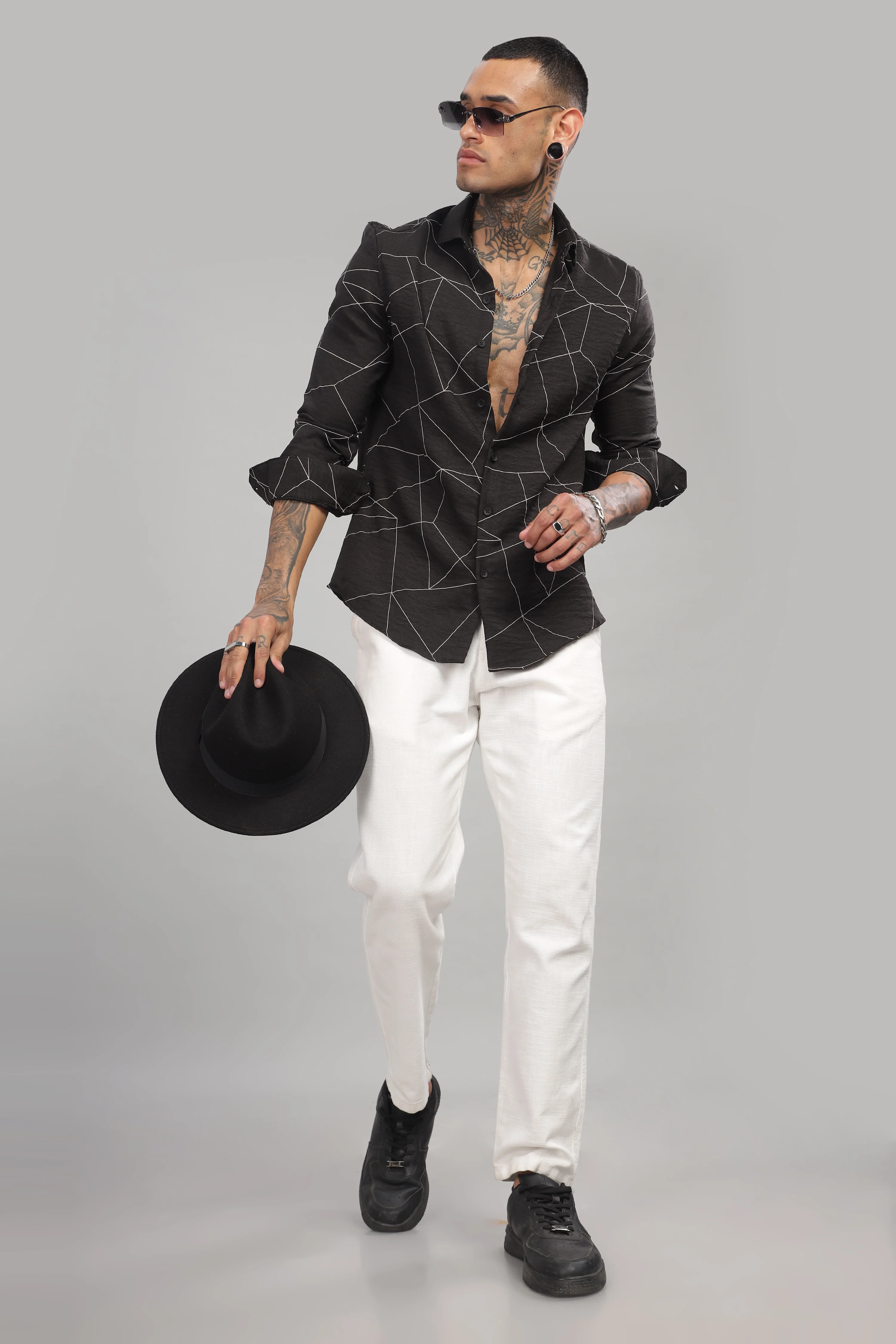 Men Black Slim Fit Shirt - Image 4