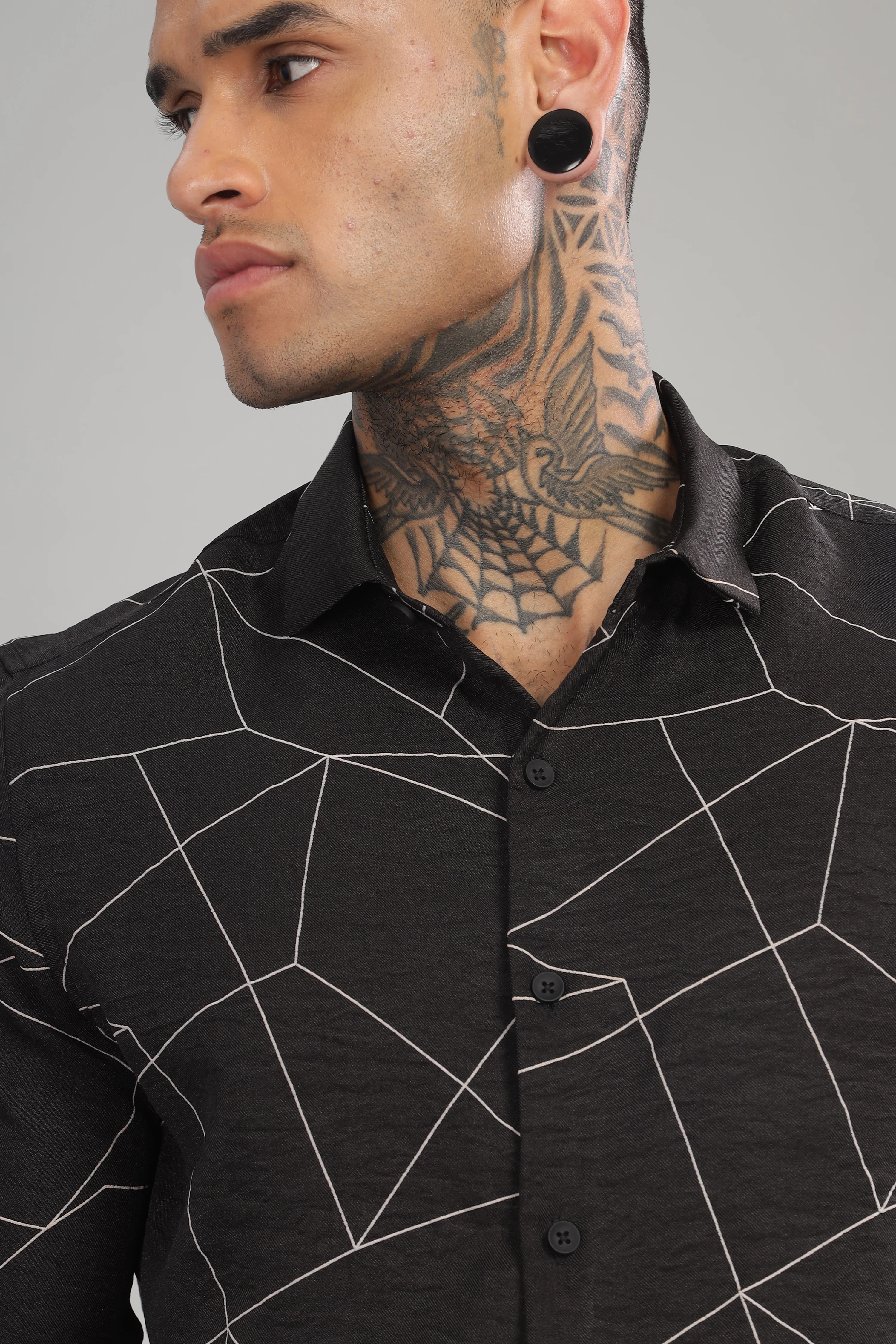 Men Black Slim Fit Shirt - Image 6