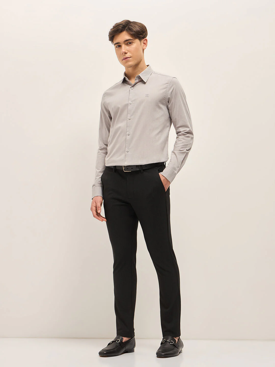 Men Black Solid 4 Way Stretch Formal Trouser - Image 4