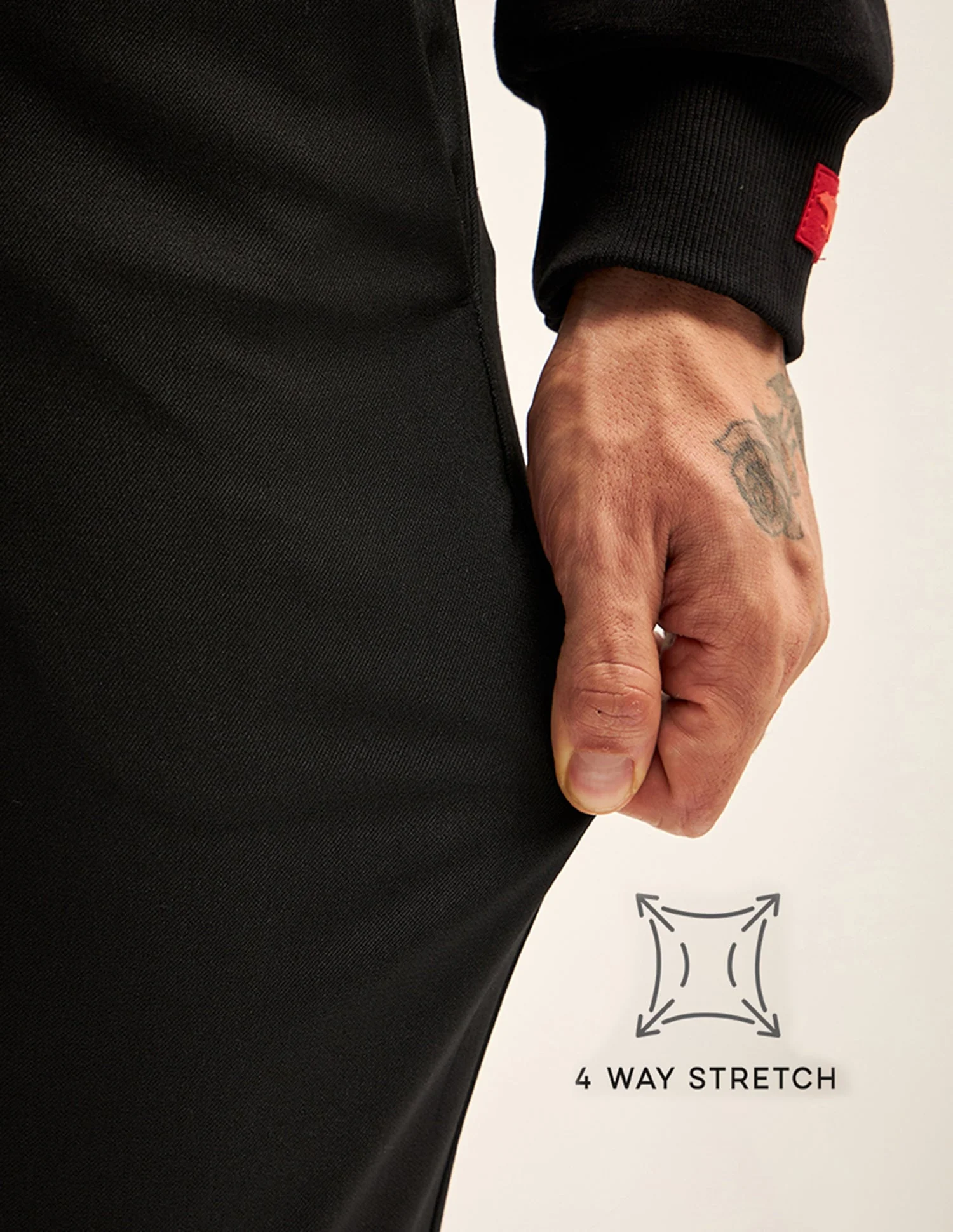 Men Black Solid 4 Way Stretch Formal Trouser - Image 5