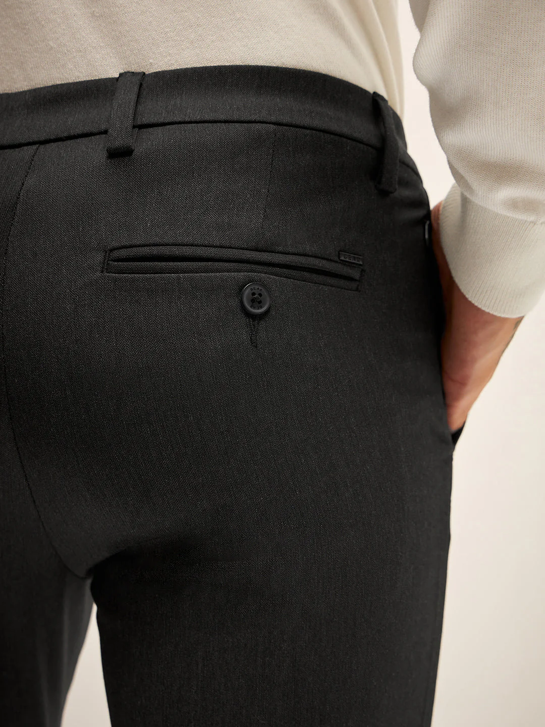 Men Black Solid 4 Way Stretch Formal Trouser - Image 6