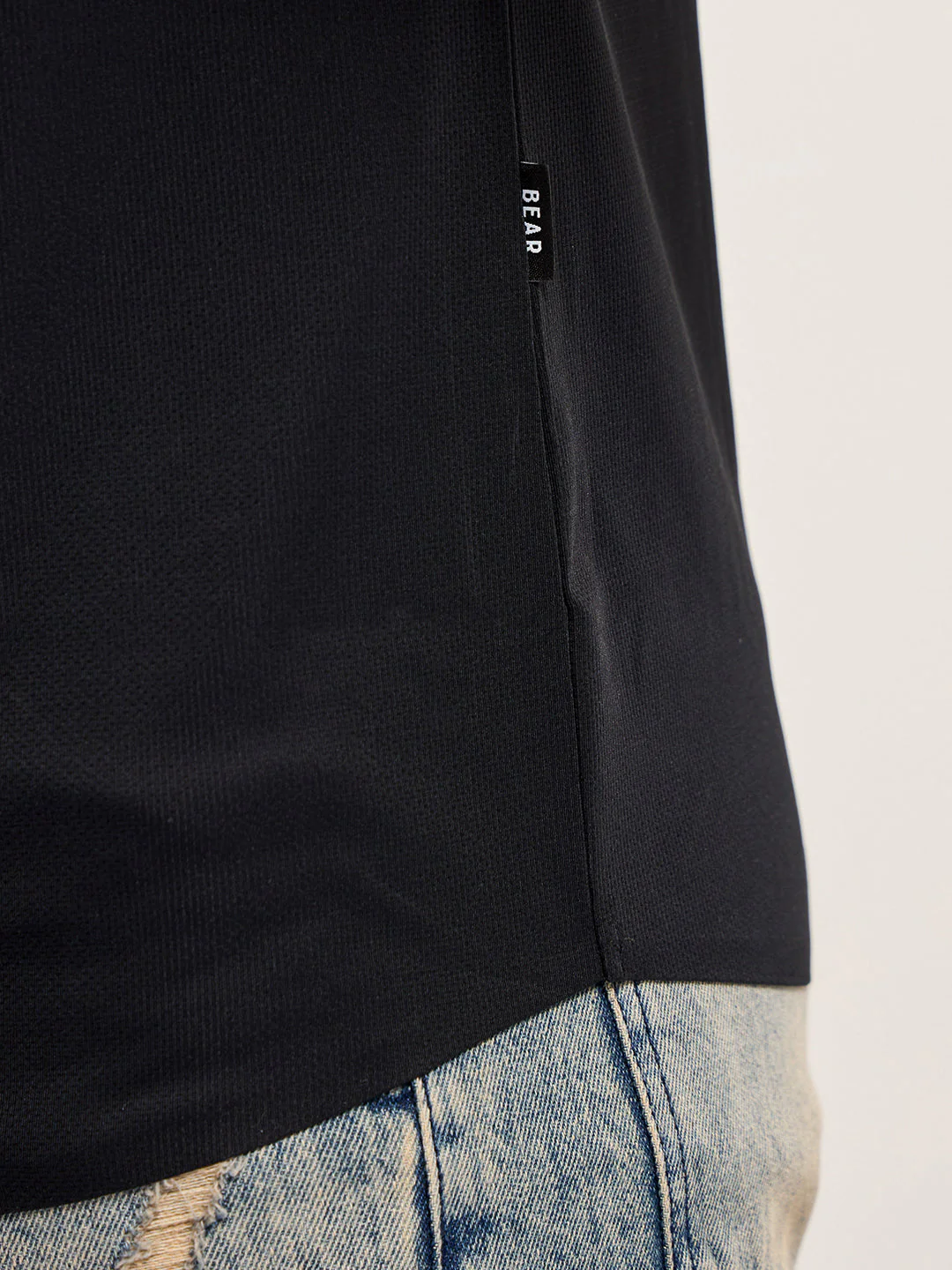Men Black Solid Nylon Blend Classic Spread Collar Shirt - Image 6