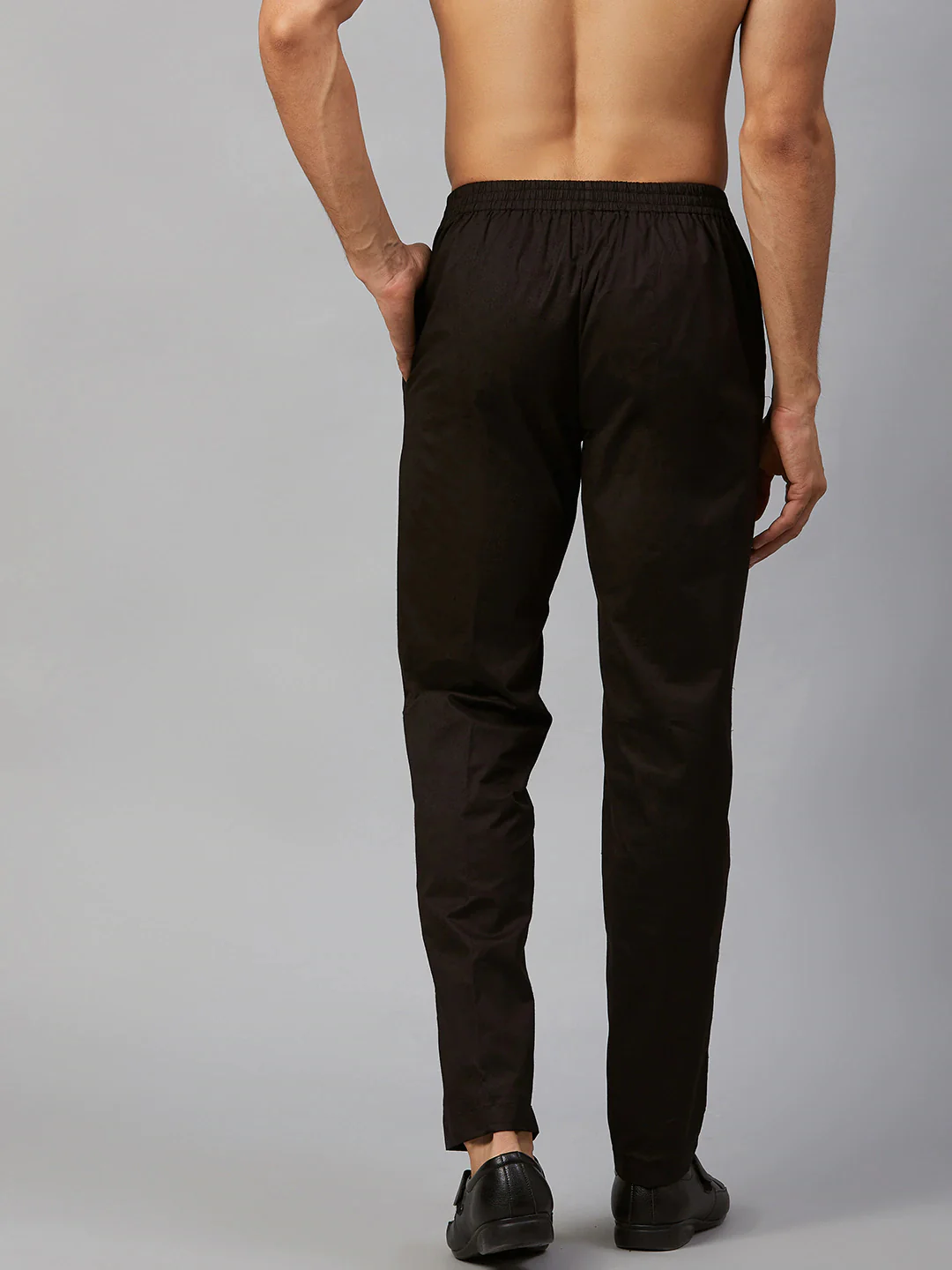 Men Black Solid Pyjamas - Image 3